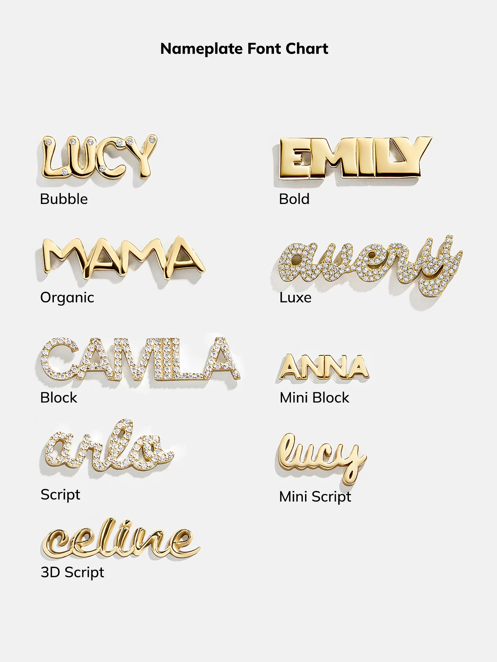 14K Gold Custom Nameplate Necklace - Script - Image 13