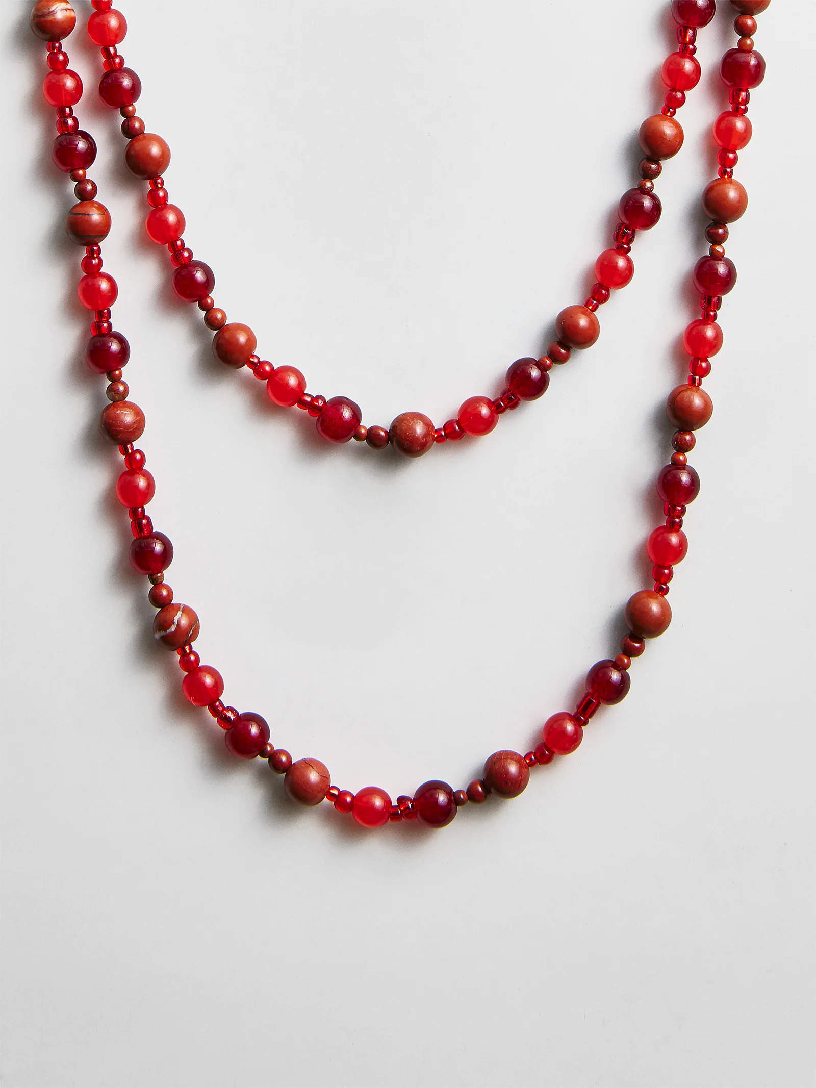 Charlotte Beaded Necklace - Red Jasper - Image 3