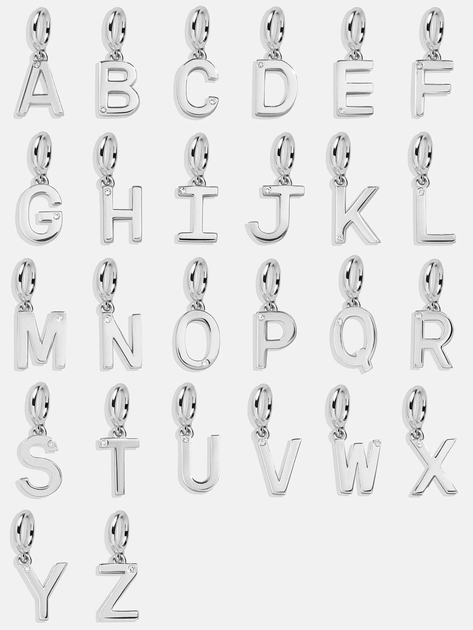 Classic Silver Initial Cluster Charm - G - Image 2
