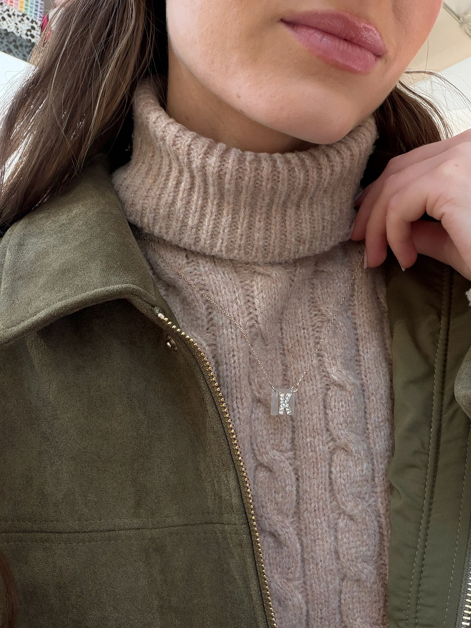 Clementine Initial Necklace - Gold/Pavé - Image 30