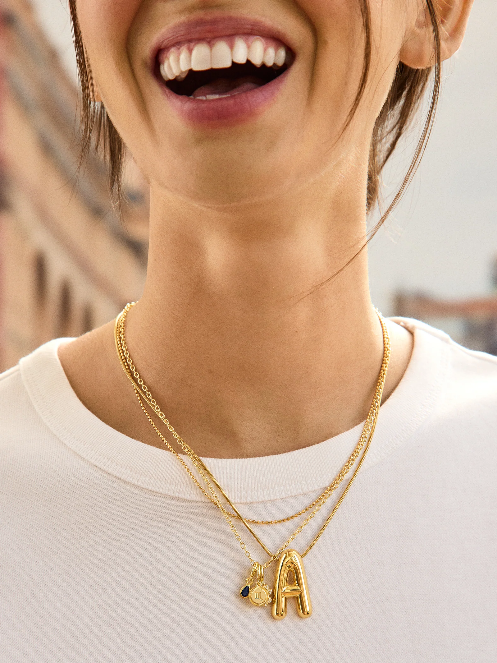 Cluster Charm Necklace - Cable Chain - Image 2