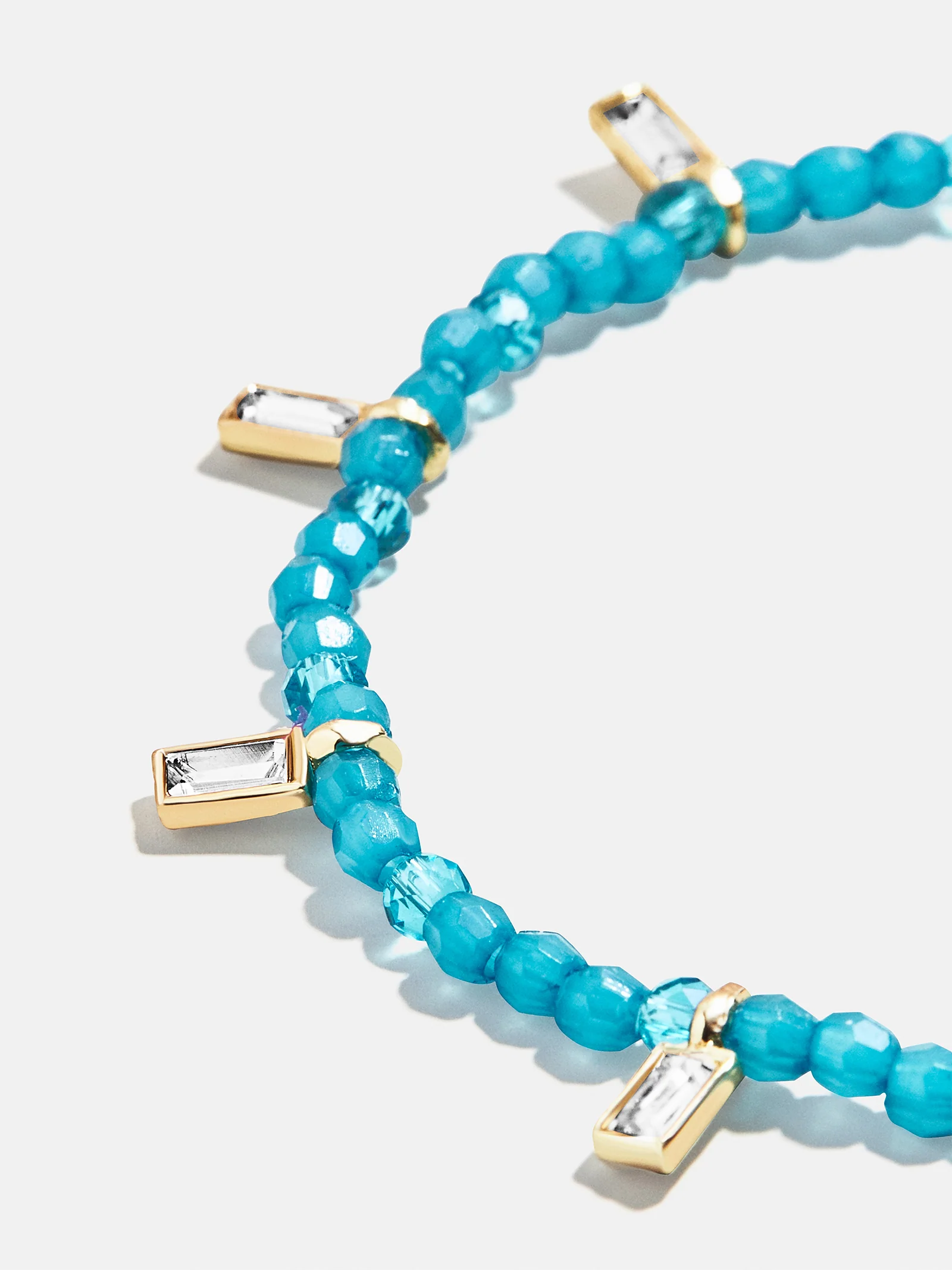 Crystal Beaded Bracelet - Aqua - Image 3