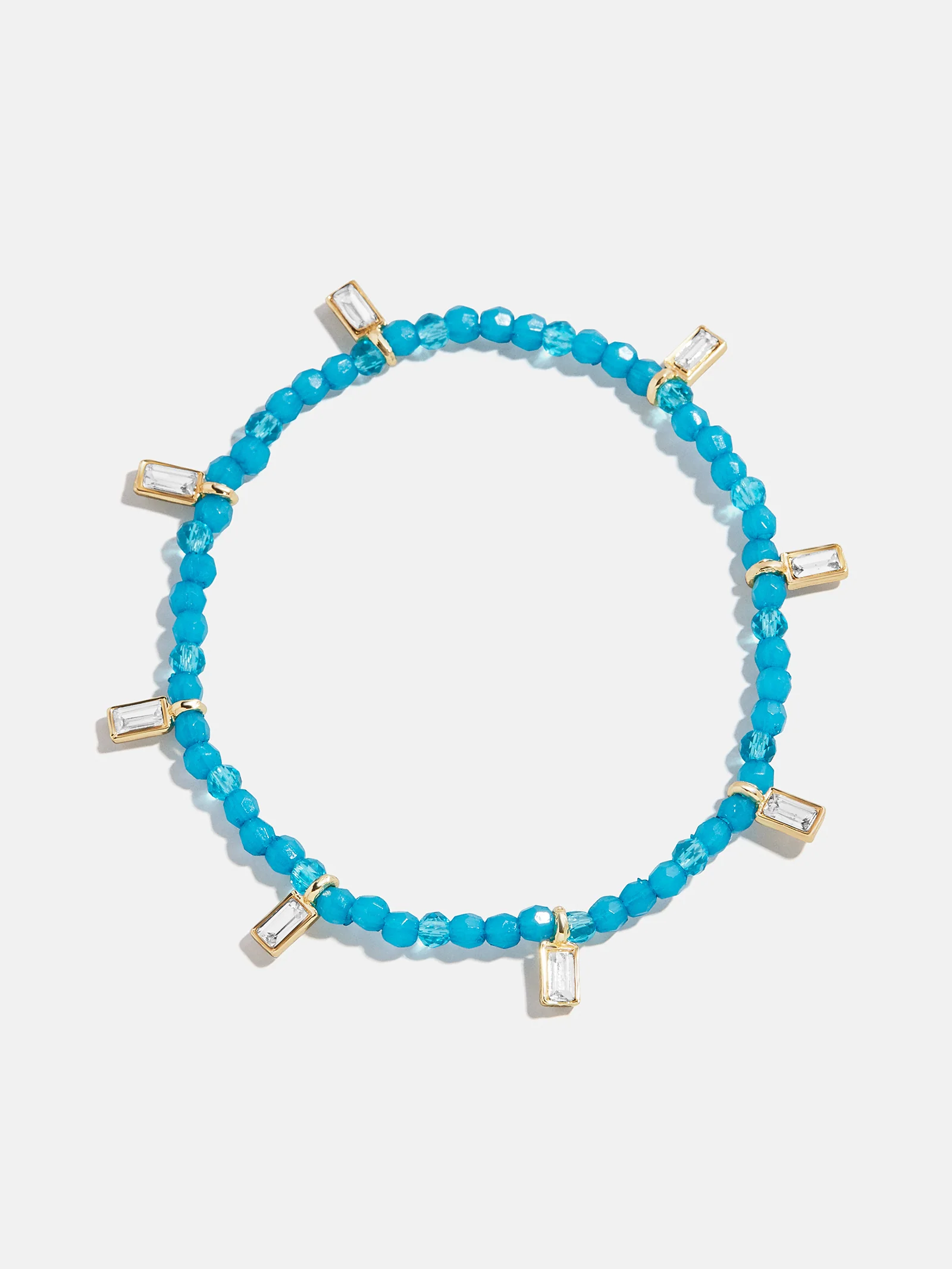 Crystal Beaded Bracelet - Aqua - Image 4