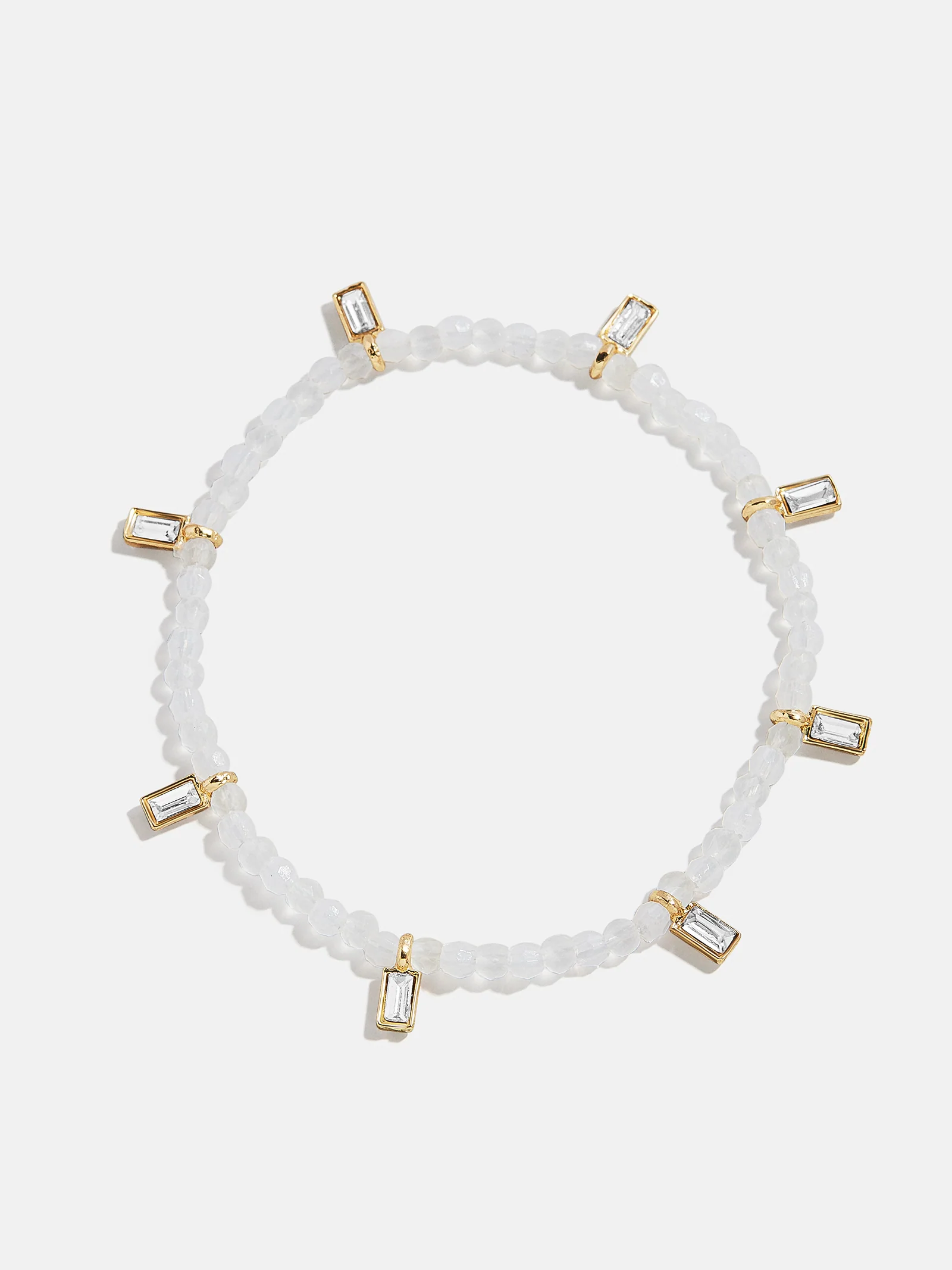 Crystal Beaded Bracelet - White - Image 4