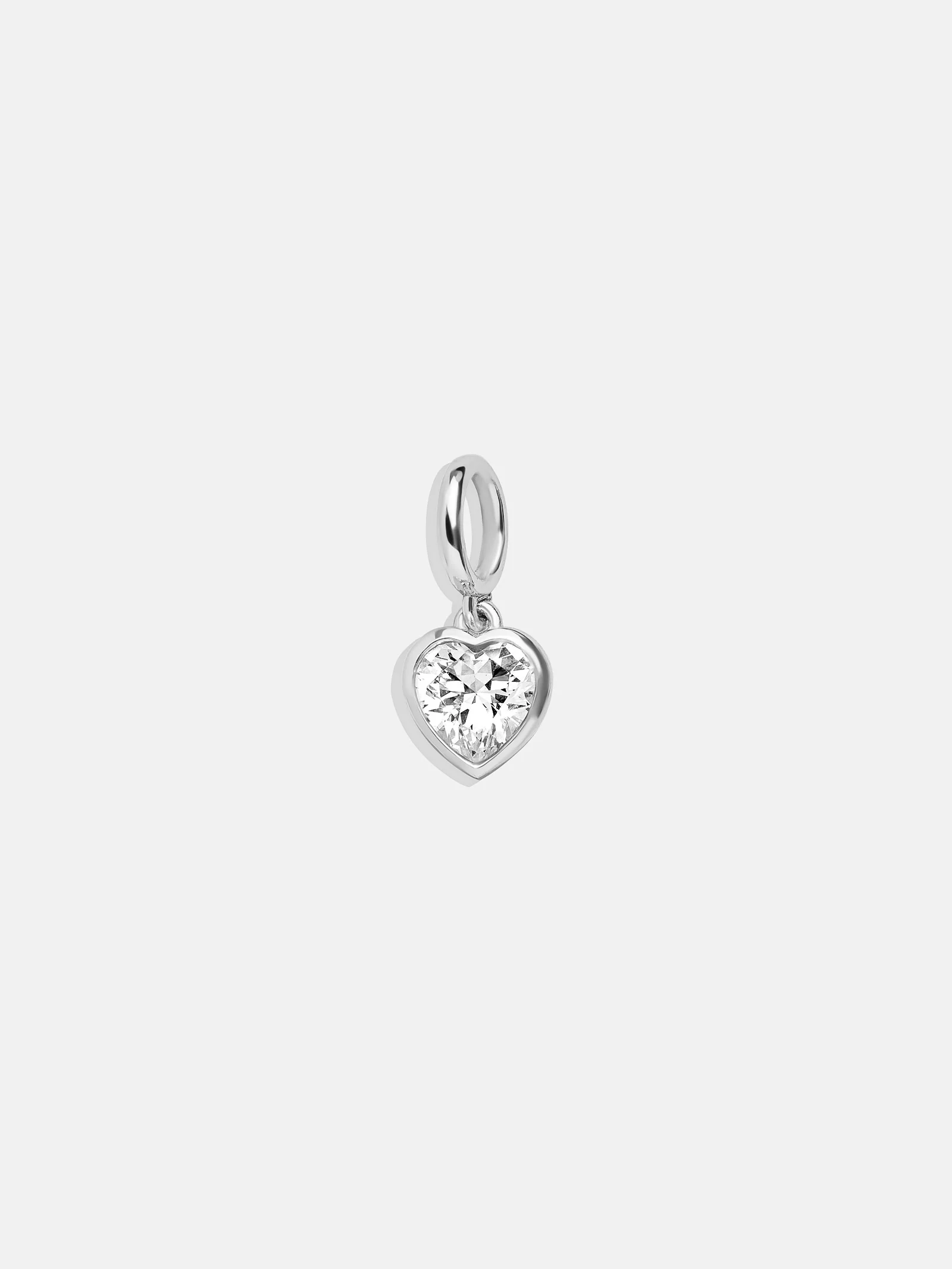 Silver Crystal Heart Cluster Charm - Heart Gem - Image 2