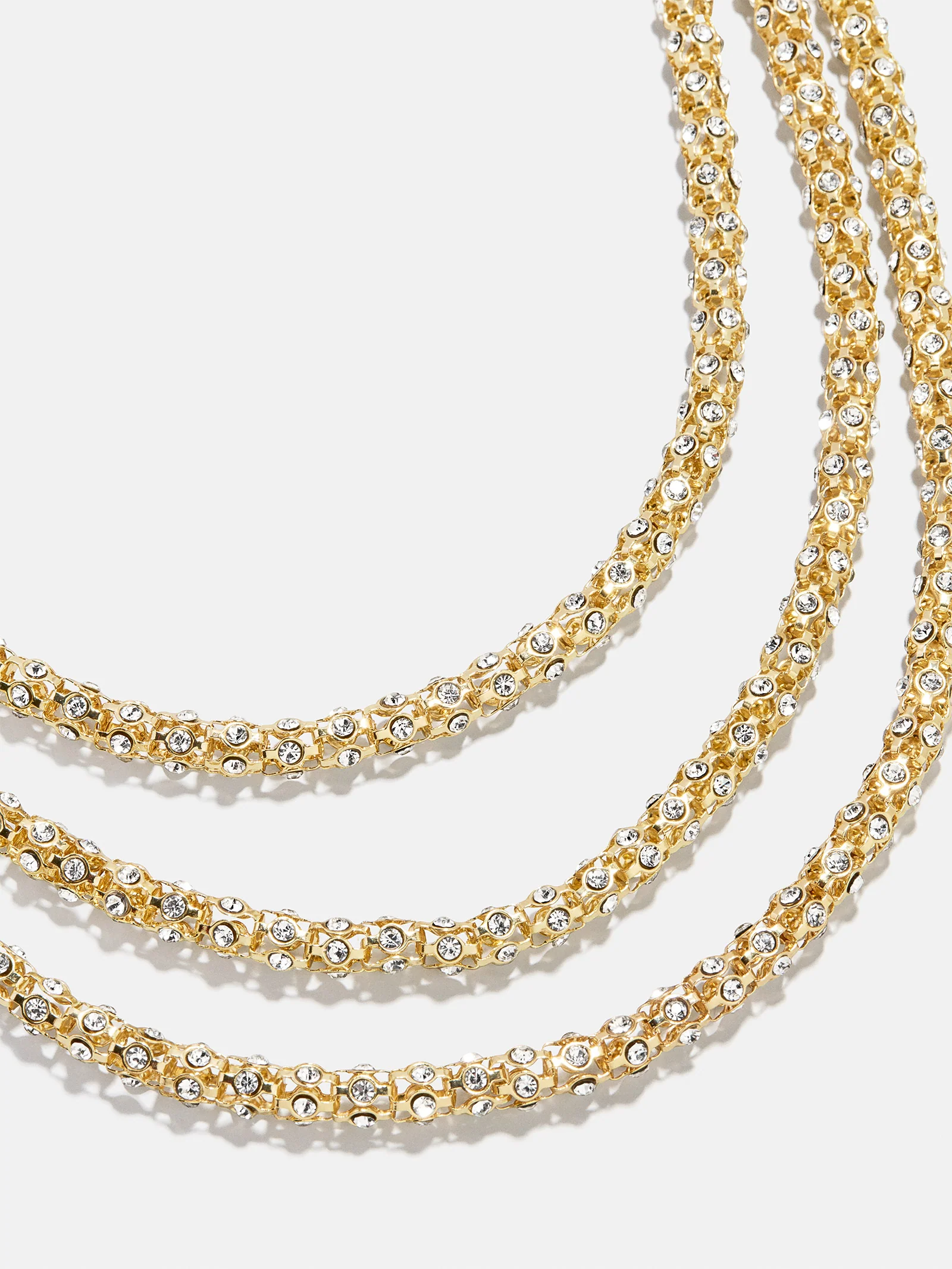 Crystal Layered Necklace - Gold/Pavé - Image 3