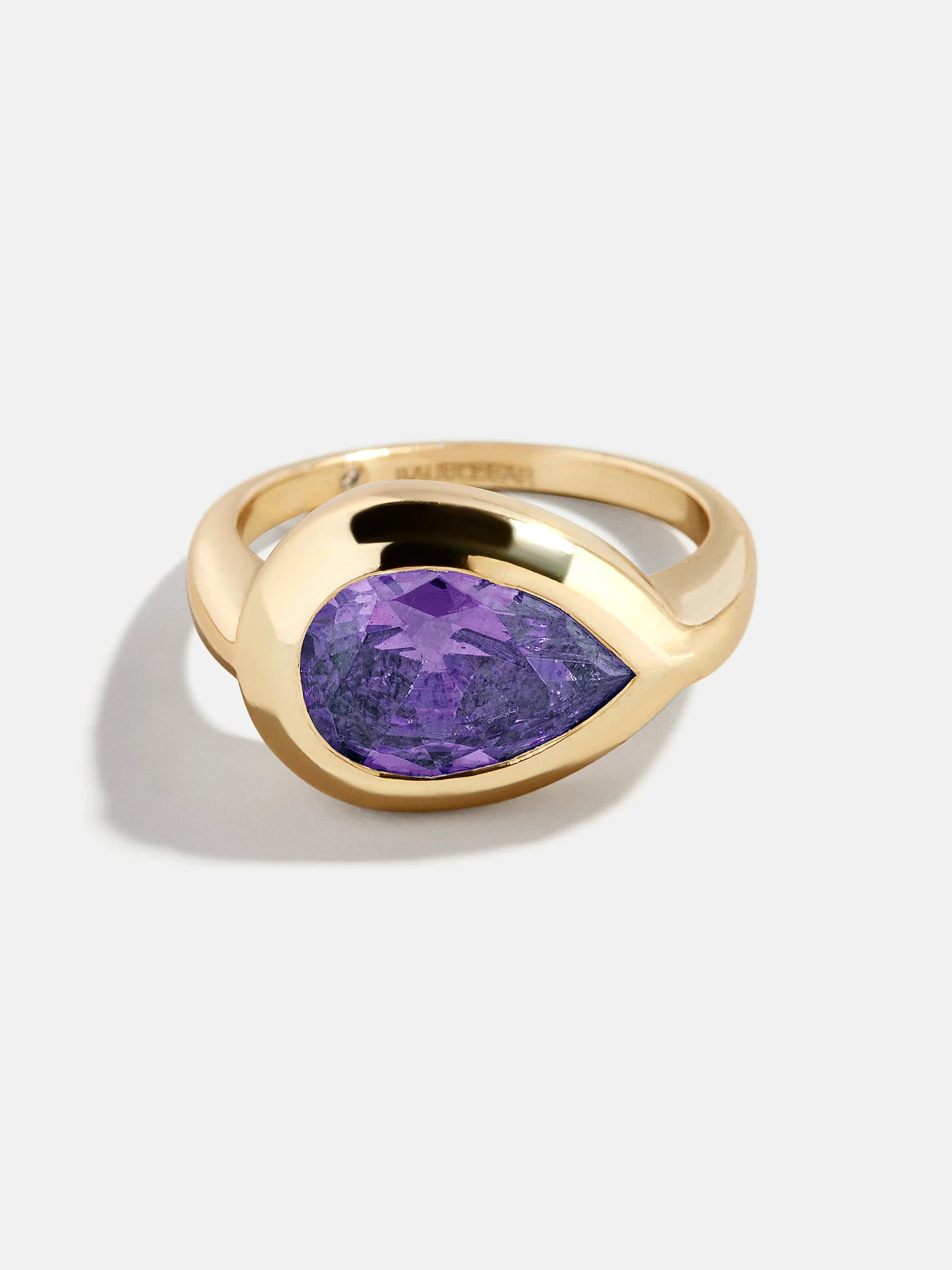 Gold Cubic Zirconia Custom Birthstone Ring - Light Amethyst - Image 3