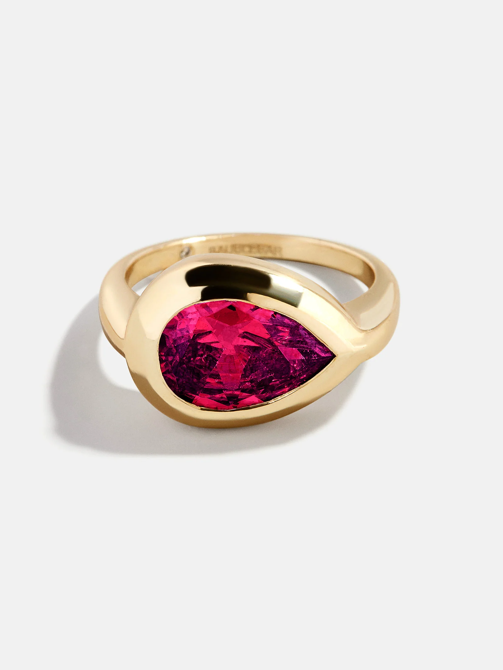 Gold Cubic Zirconia Custom Birthstone Ring - Ruby - Image 3