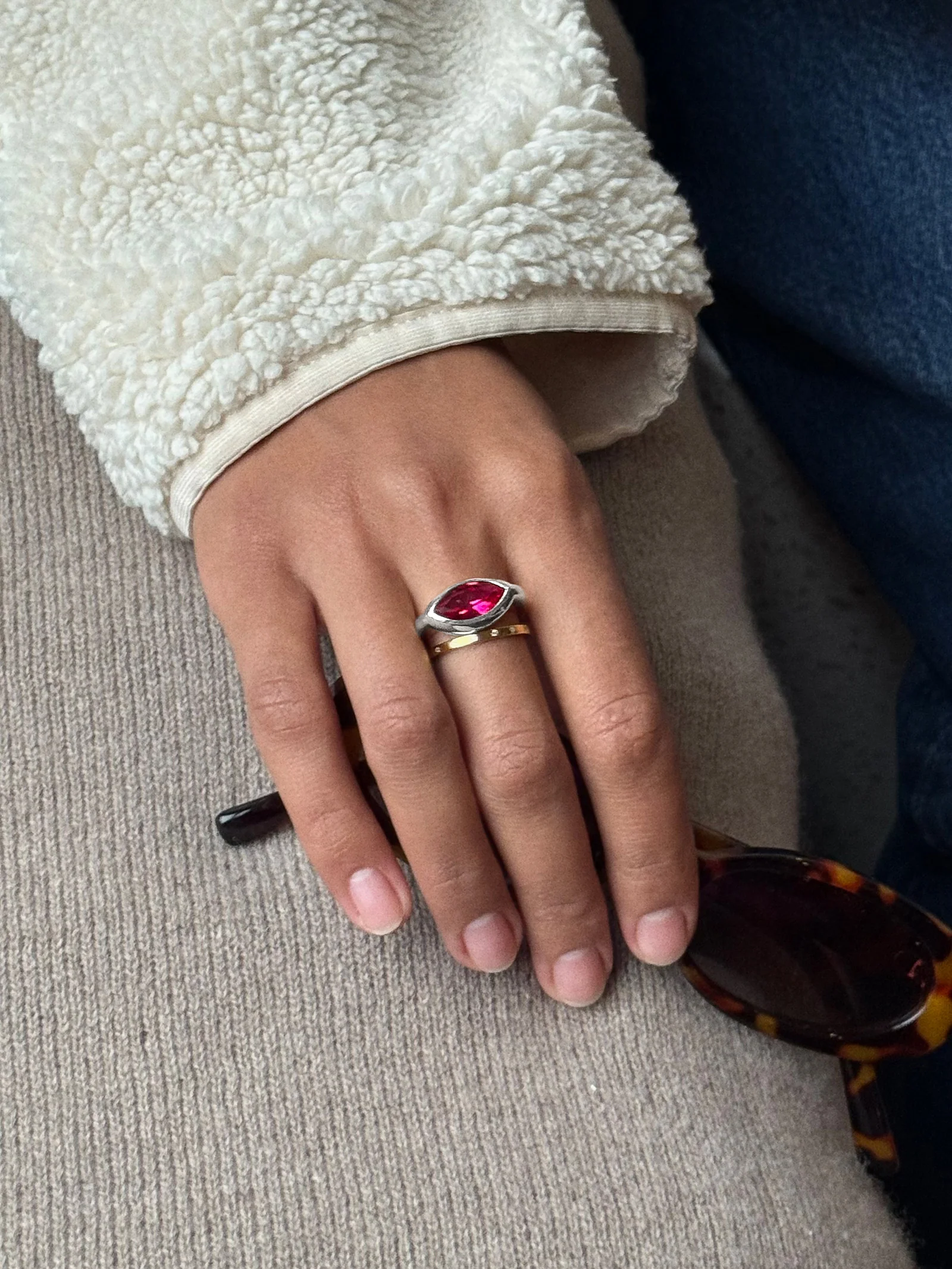 Silver Cubic Zirconia Custom Birthstone Ring - Ruby - Image 6