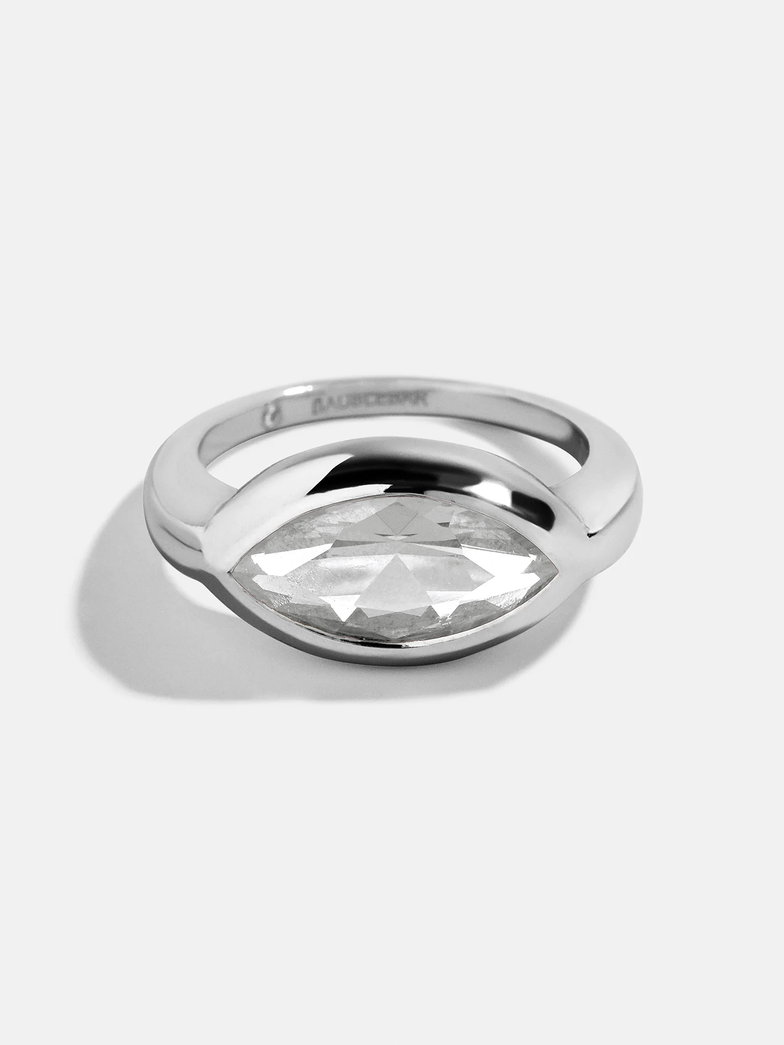 Silver Cubic Zirconia Custom Birthstone Ring - Crystal - Image 5
