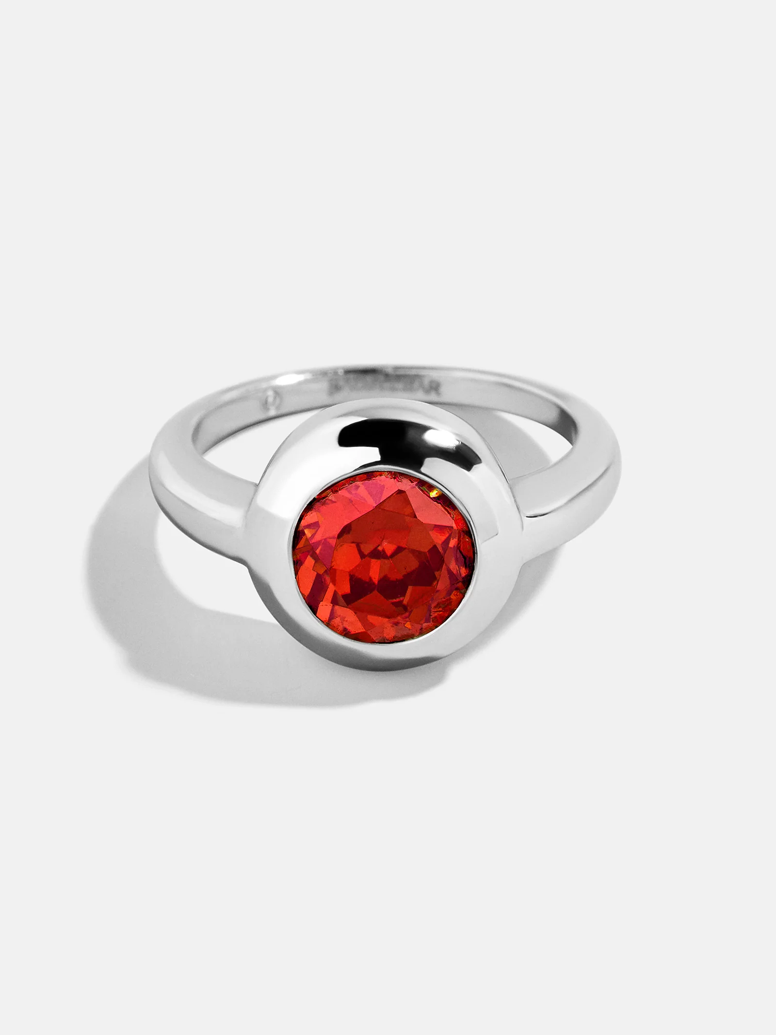 Silver Cubic Zirconia Custom Birthstone Ring - Garnet - Image 7