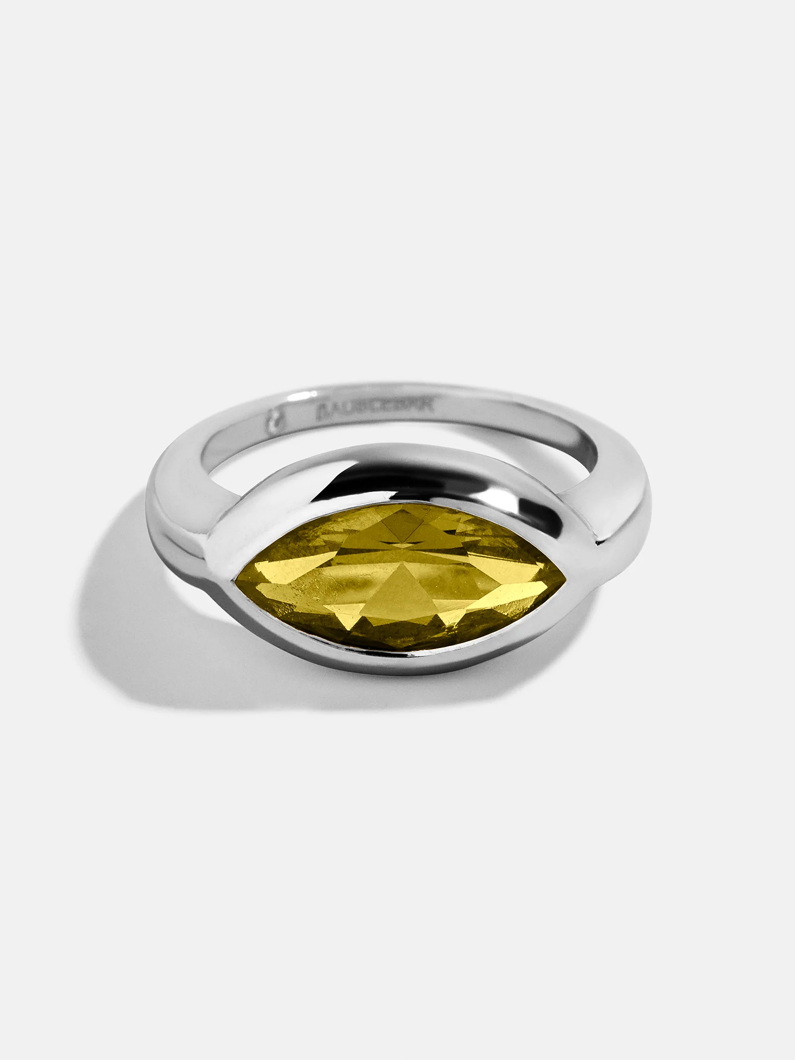 Silver Cubic Zirconia Custom Birthstone Ring - Peridot - Image 5