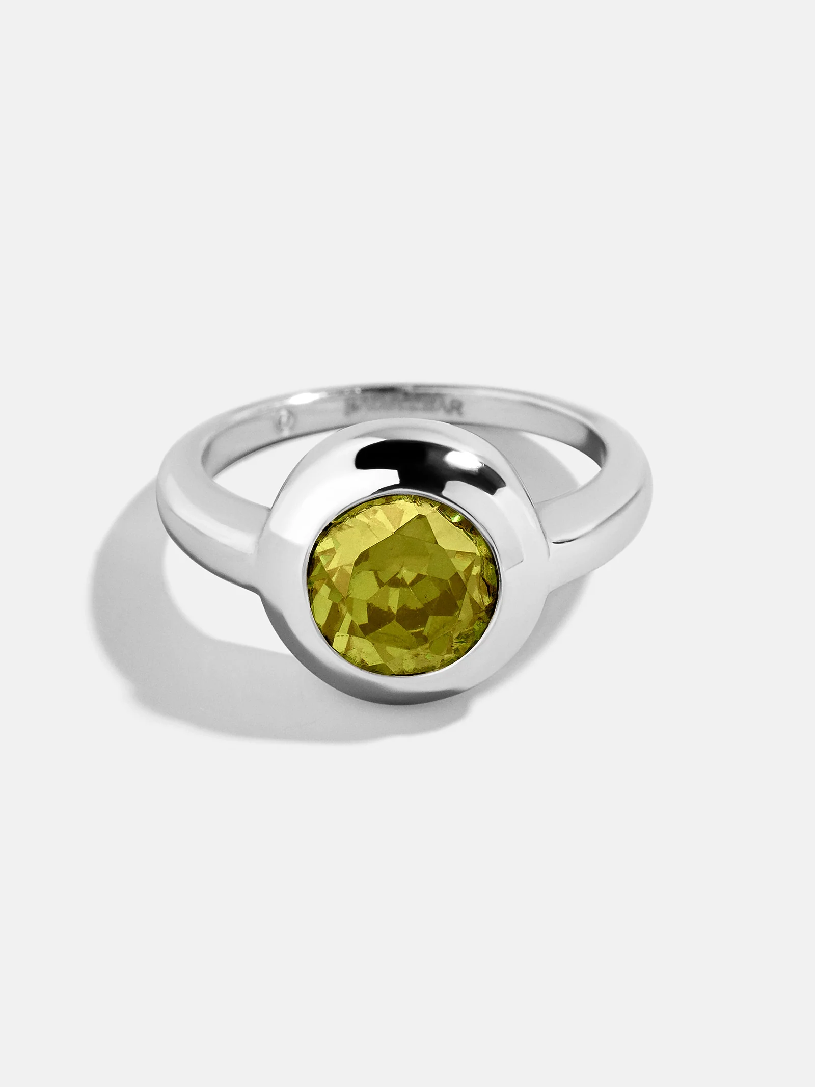 Silver Cubic Zirconia Custom Birthstone Ring - Peridot - Image 7