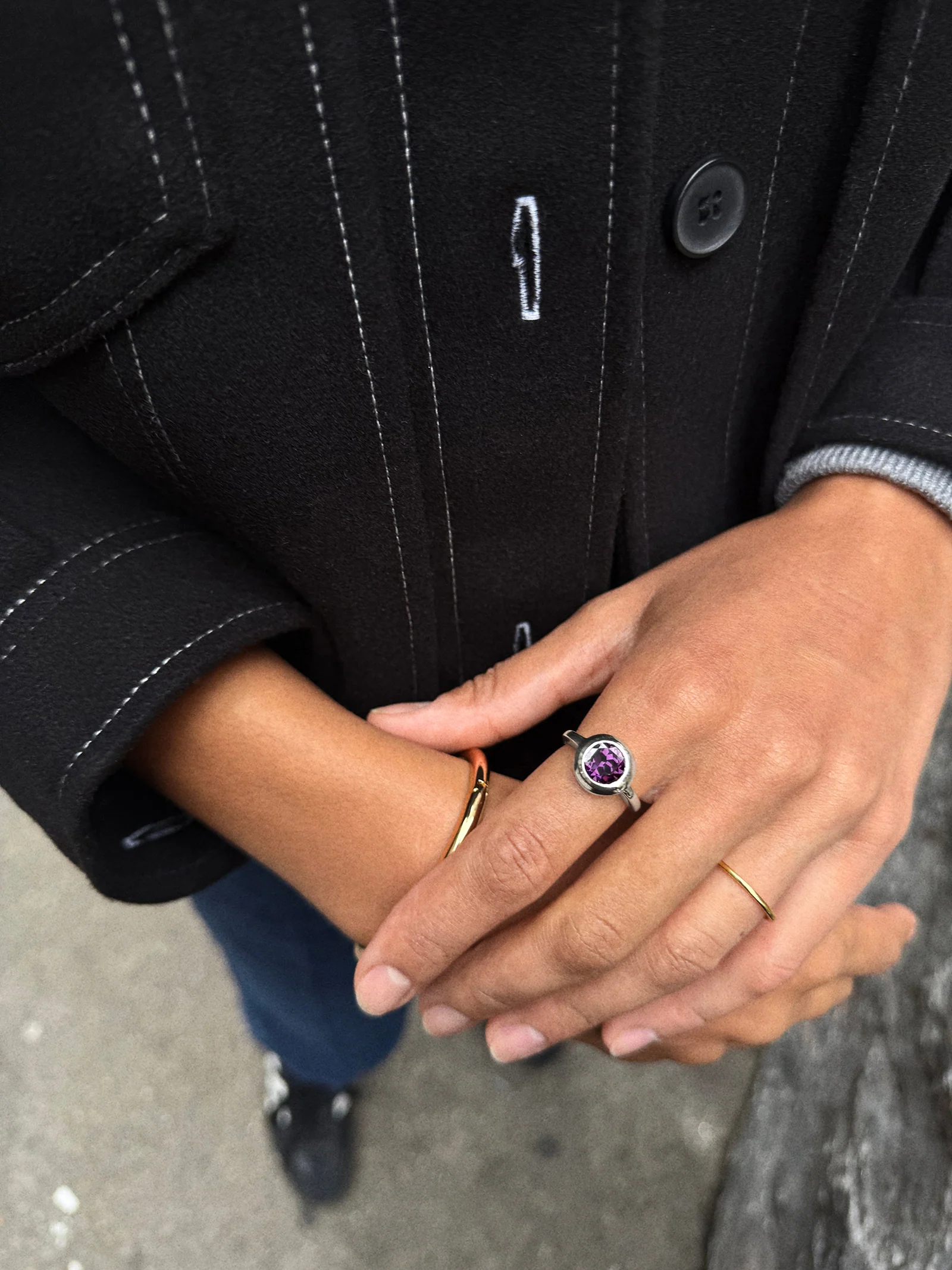Silver Cubic Zirconia Custom Birthstone Ring - Ruby - Image 8