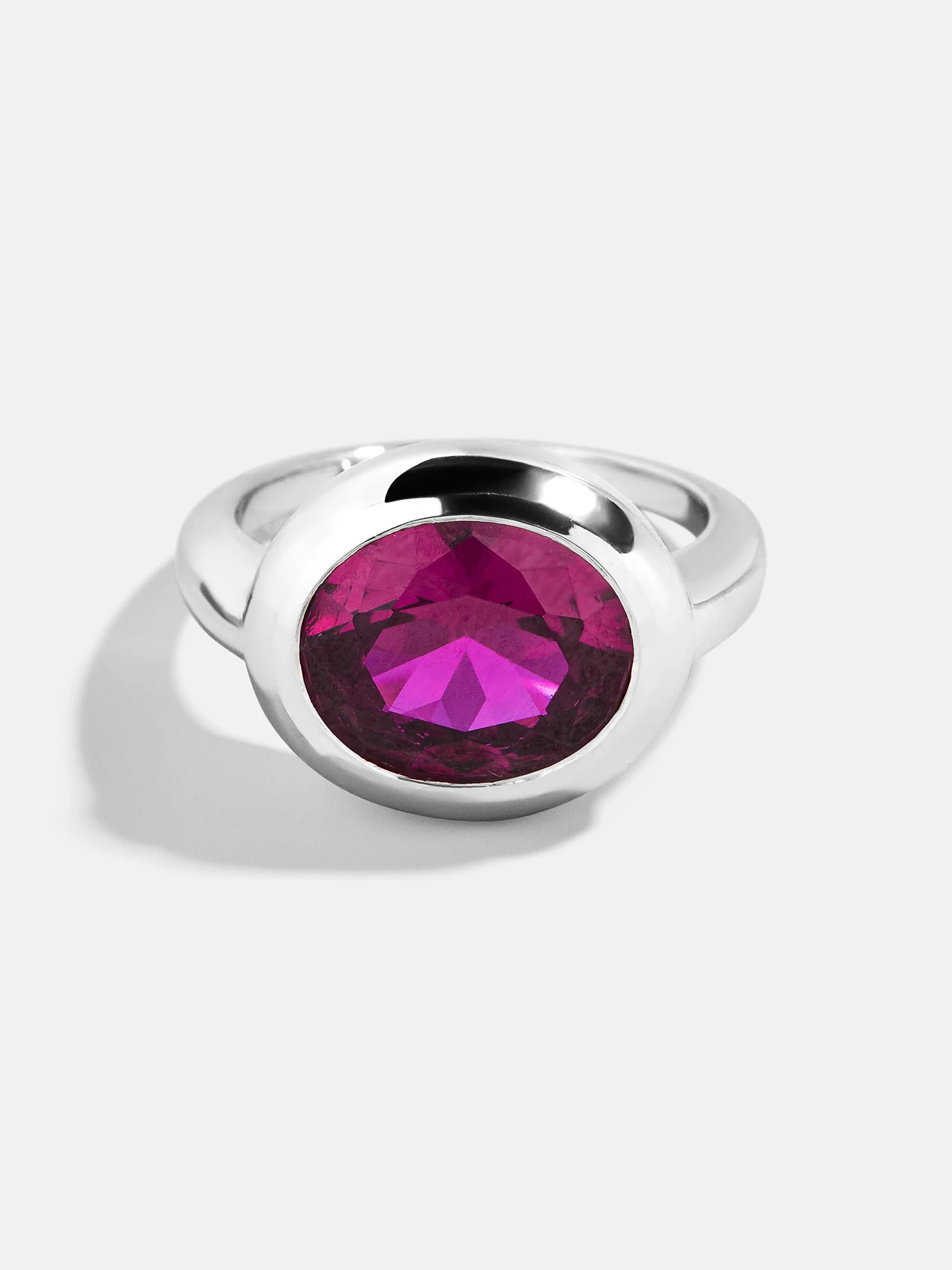 Silver Cubic Zirconia Custom Birthstone Ring - Rose