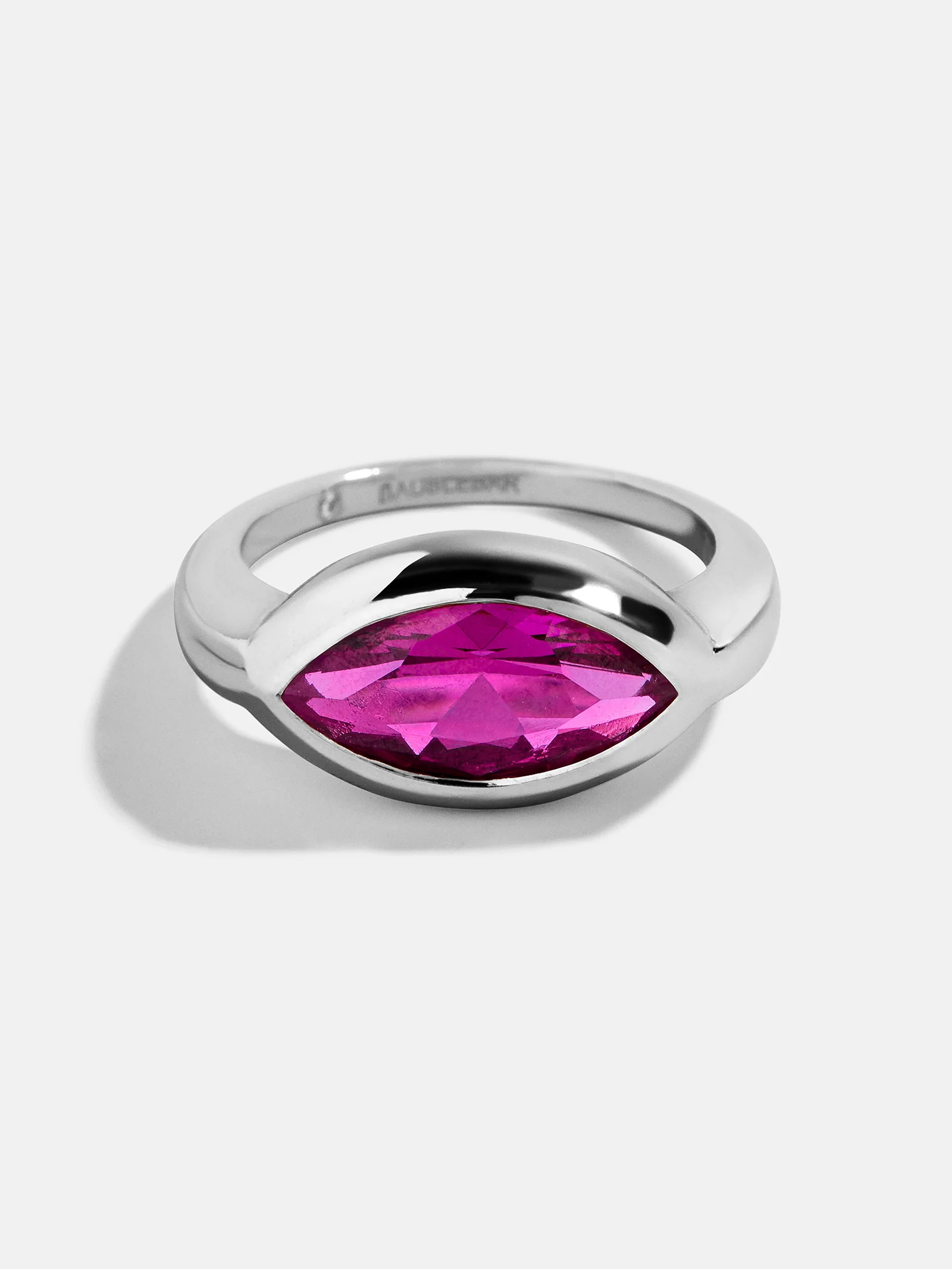 Silver Cubic Zirconia Custom Birthstone Ring - Rose - Image 5