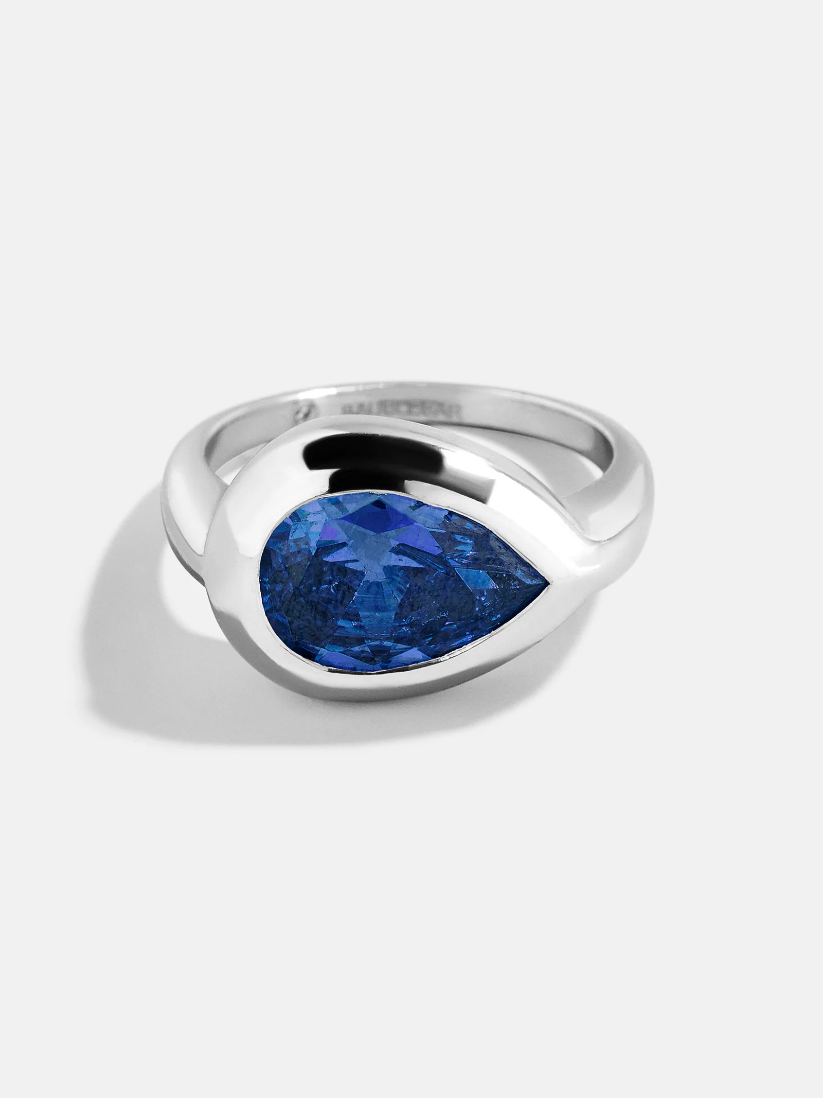 Silver Cubic Zirconia Custom Birthstone Ring - Sapphire - Image 3