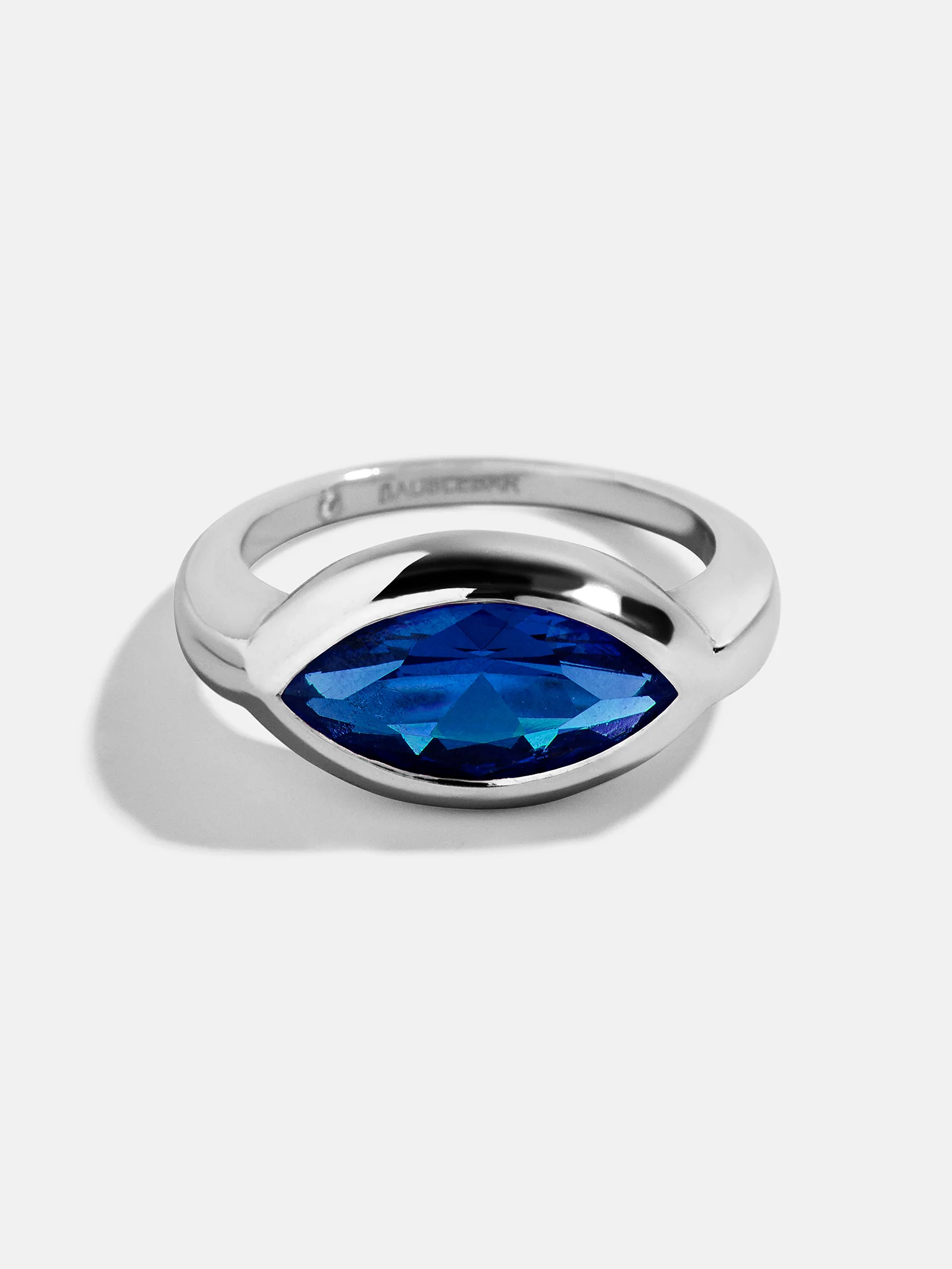 Silver Cubic Zirconia Custom Birthstone Ring - Sapphire - Image 5