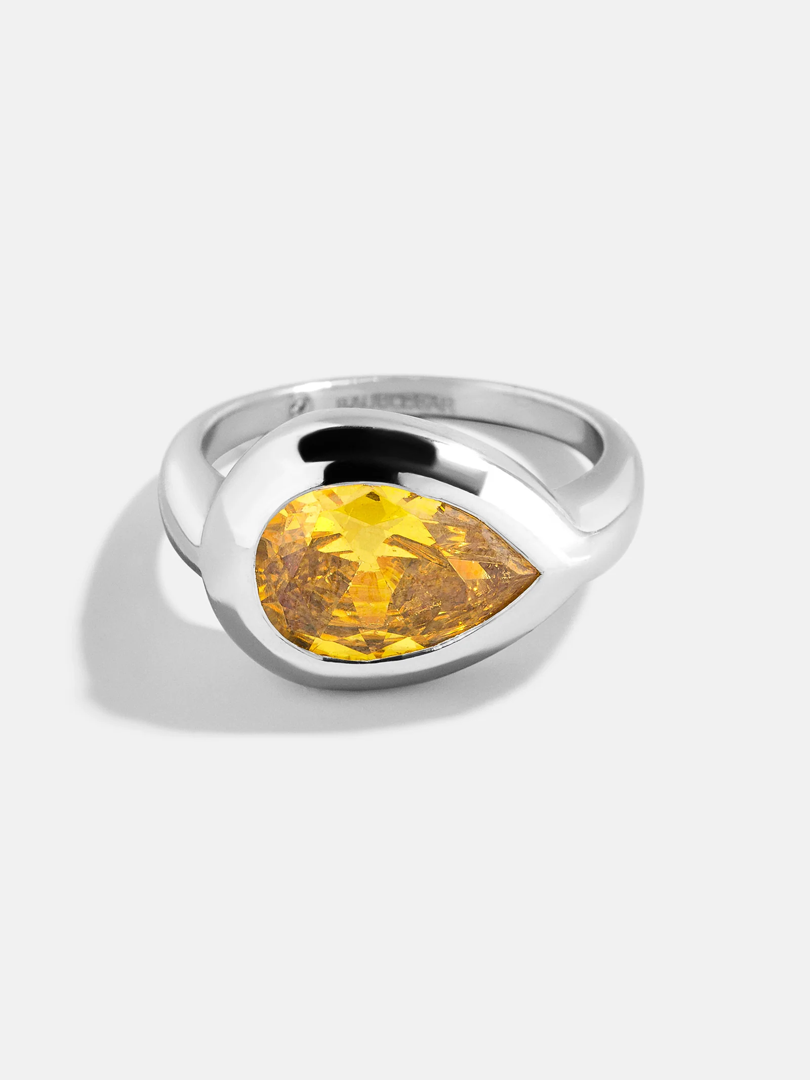 Silver Cubic Zirconia Custom Birthstone Ring - Topaz - Image 3