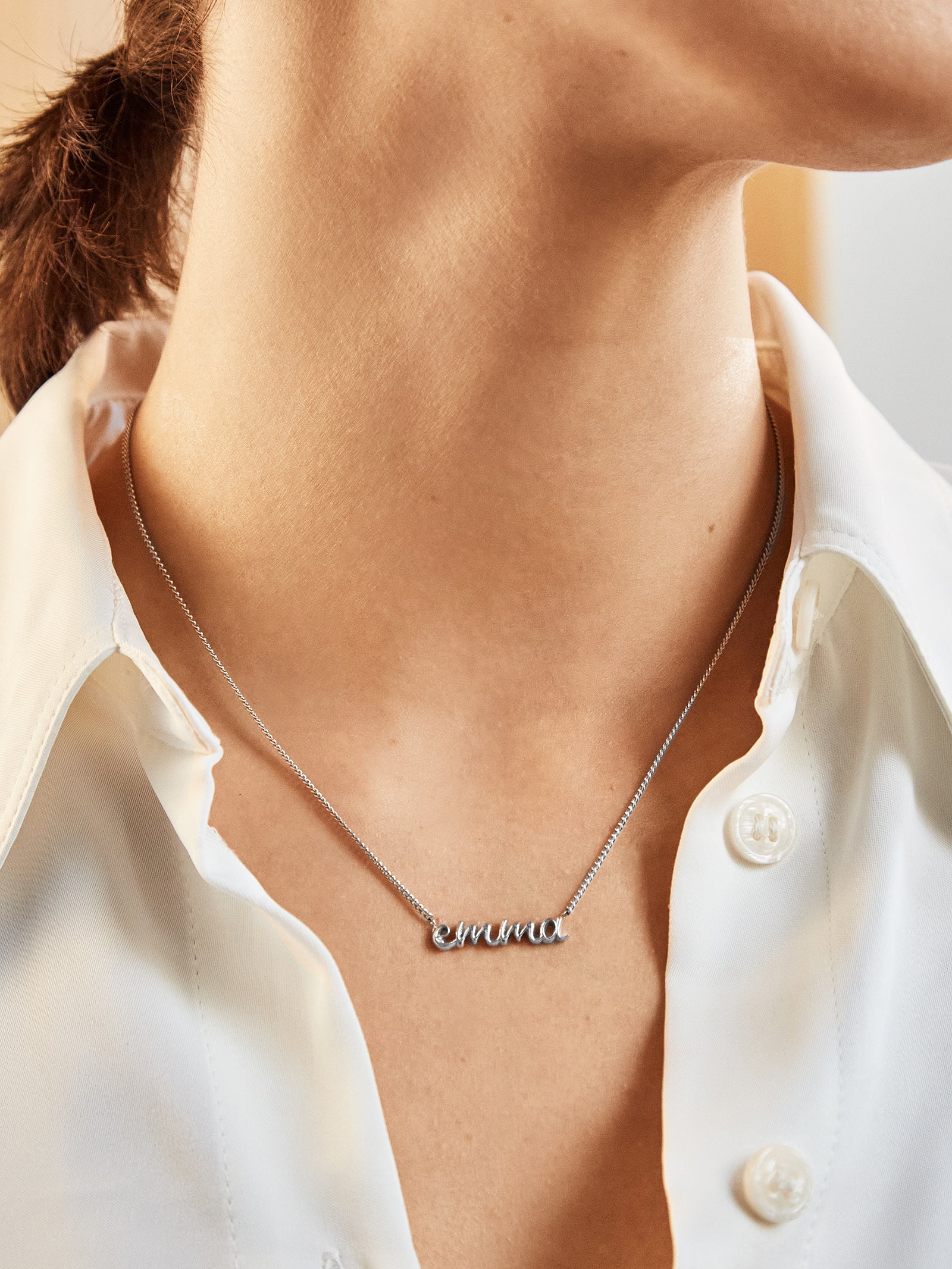 14K Gold Custom Nameplate Necklace - 3D Script - Image 6