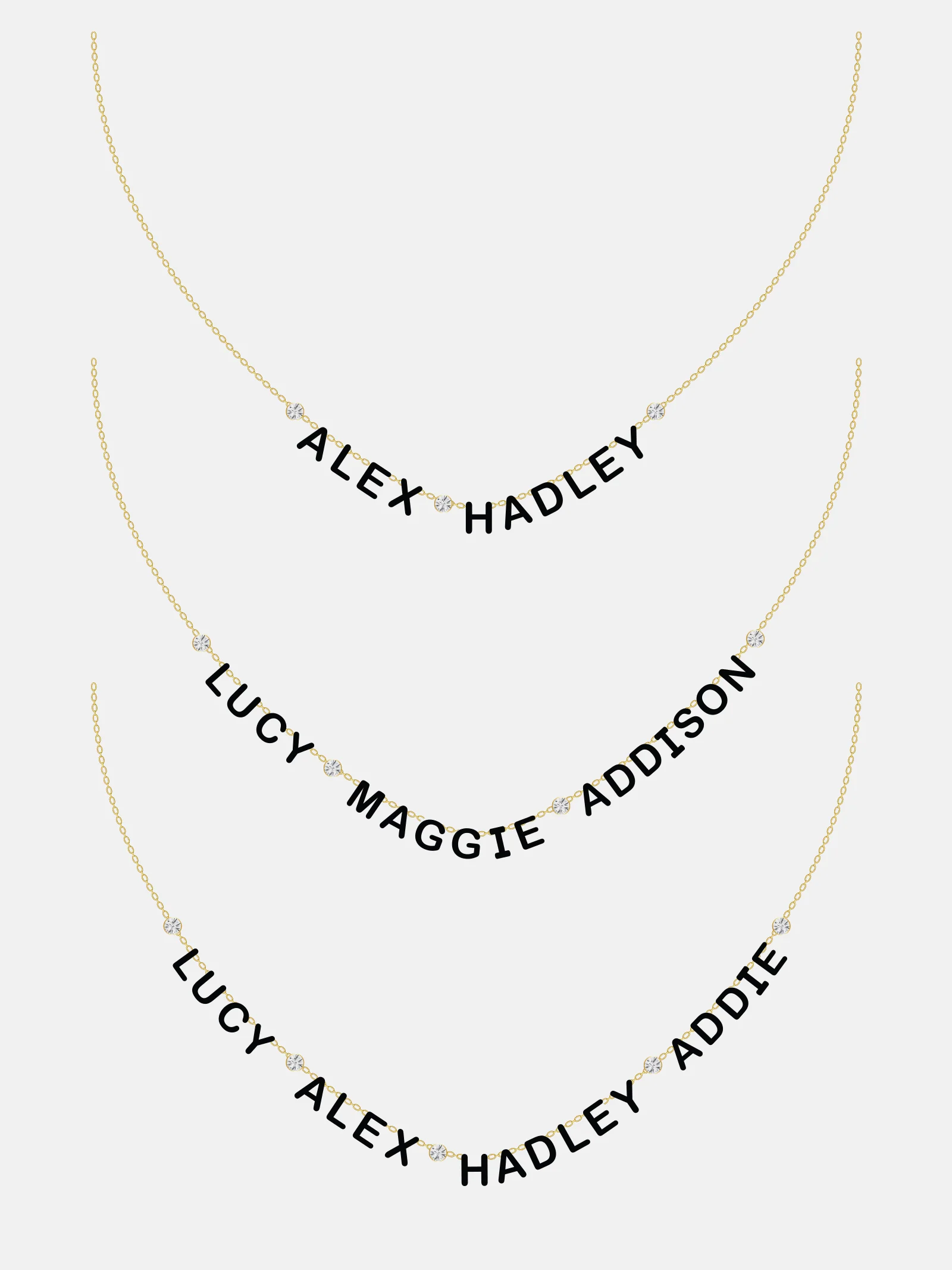 14K Gold Custom Multi Name Necklace - 2 Names - Image 4
