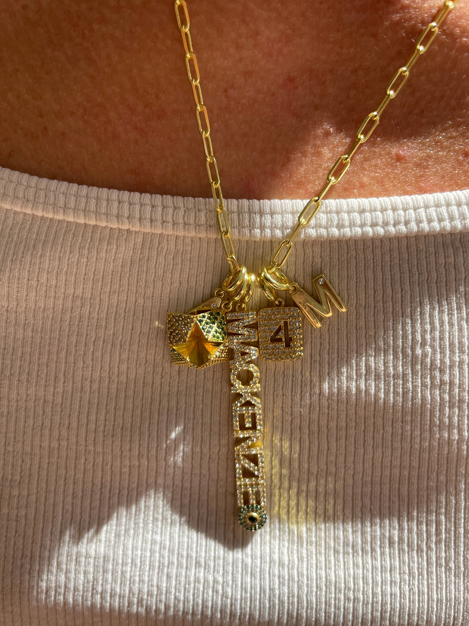 Motif Custom Nameplate Charm - Gold/Pavé - Image 16