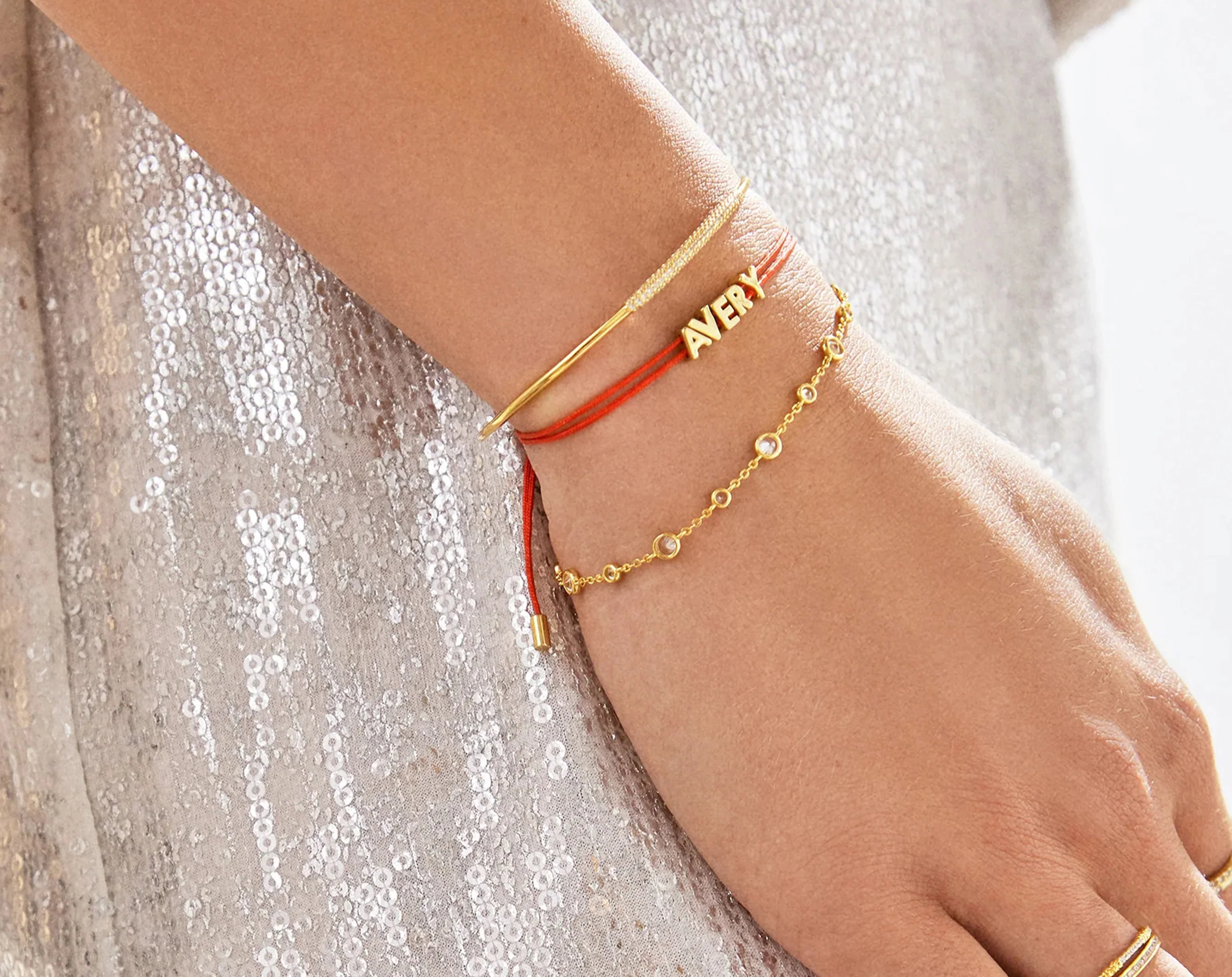 Custom Cord Bracelet - Bright Red - Image 4
