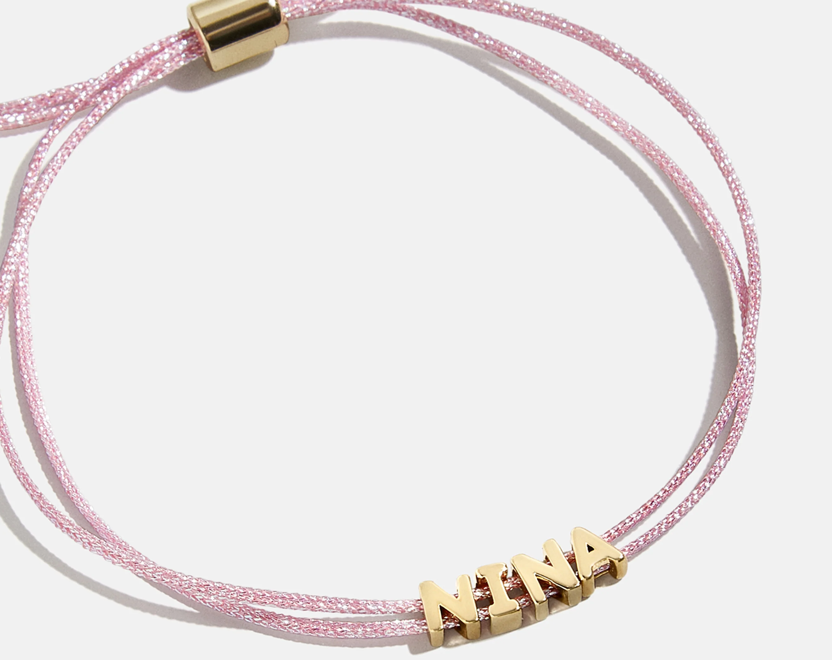 Custom Cord Bracelet - Metallic Pink - Image 3