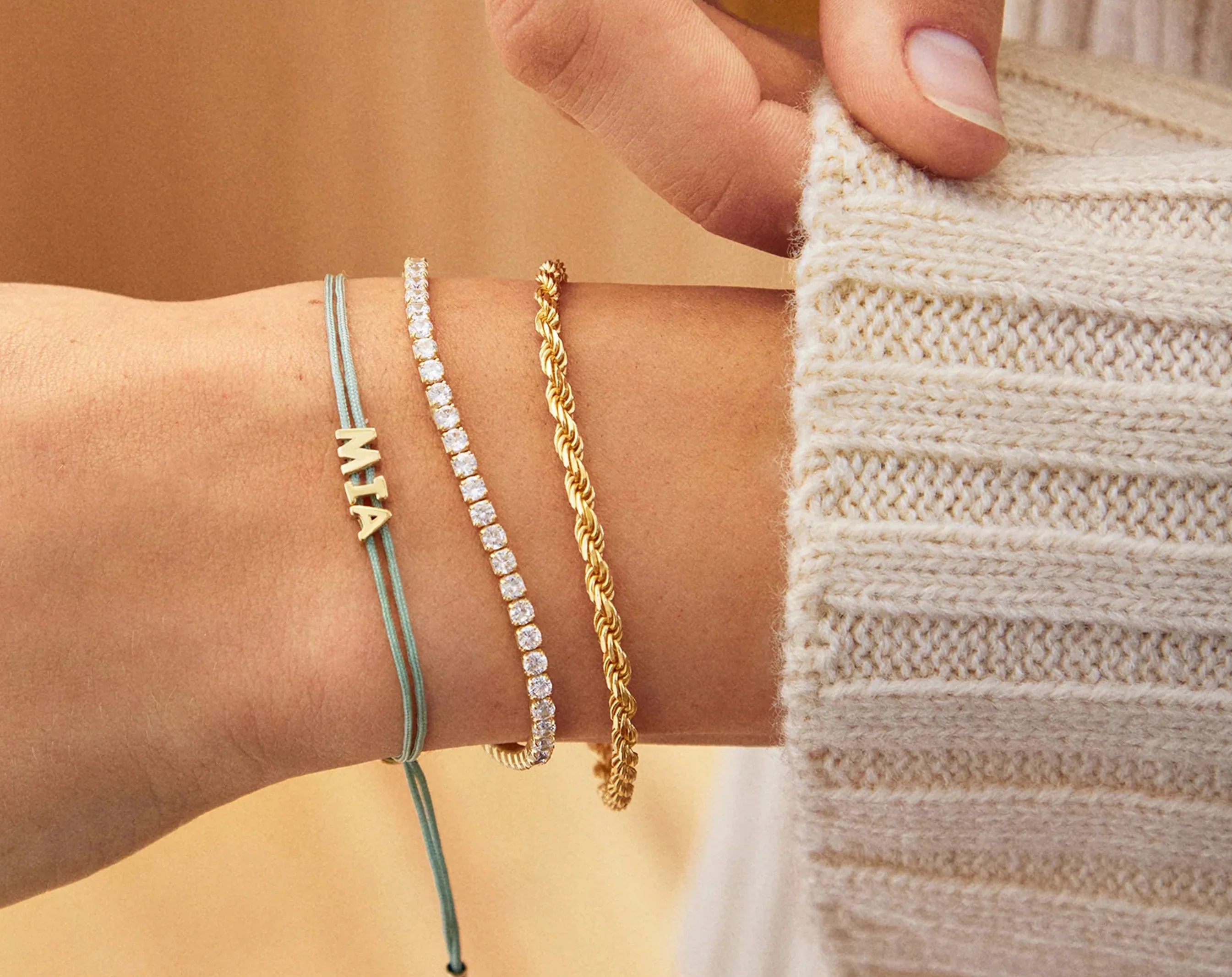 Custom Cord Bracelet - Mint - Image 4