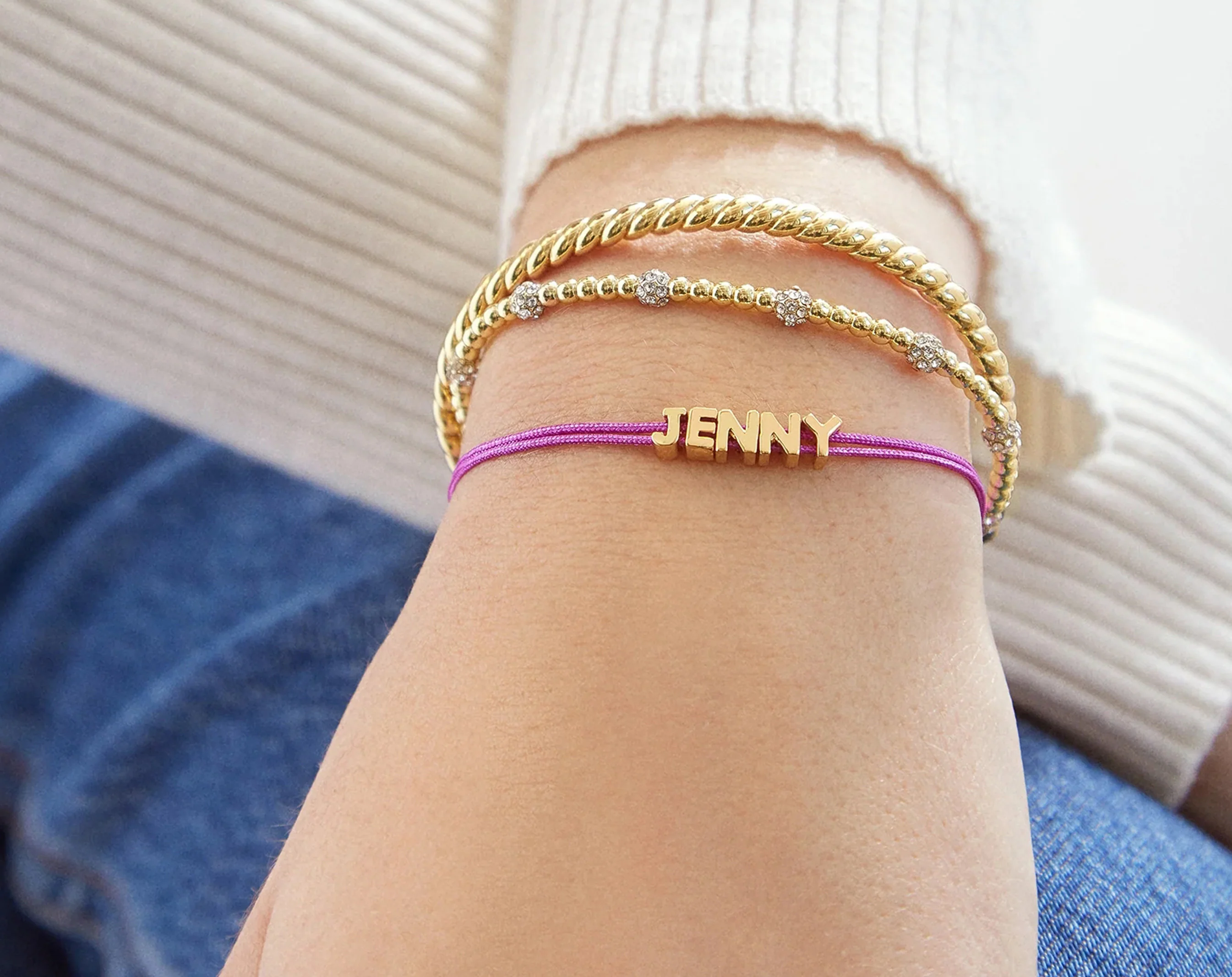 Custom Cord Bracelet - Neon Purple - Image 4