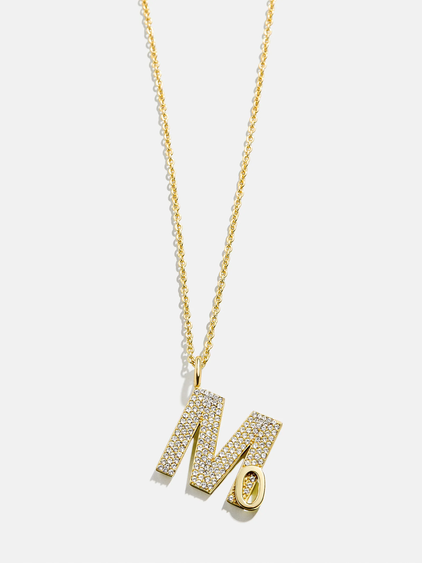 Pavé Double Initial Custom Necklace - Gold/Pavé - Image 3