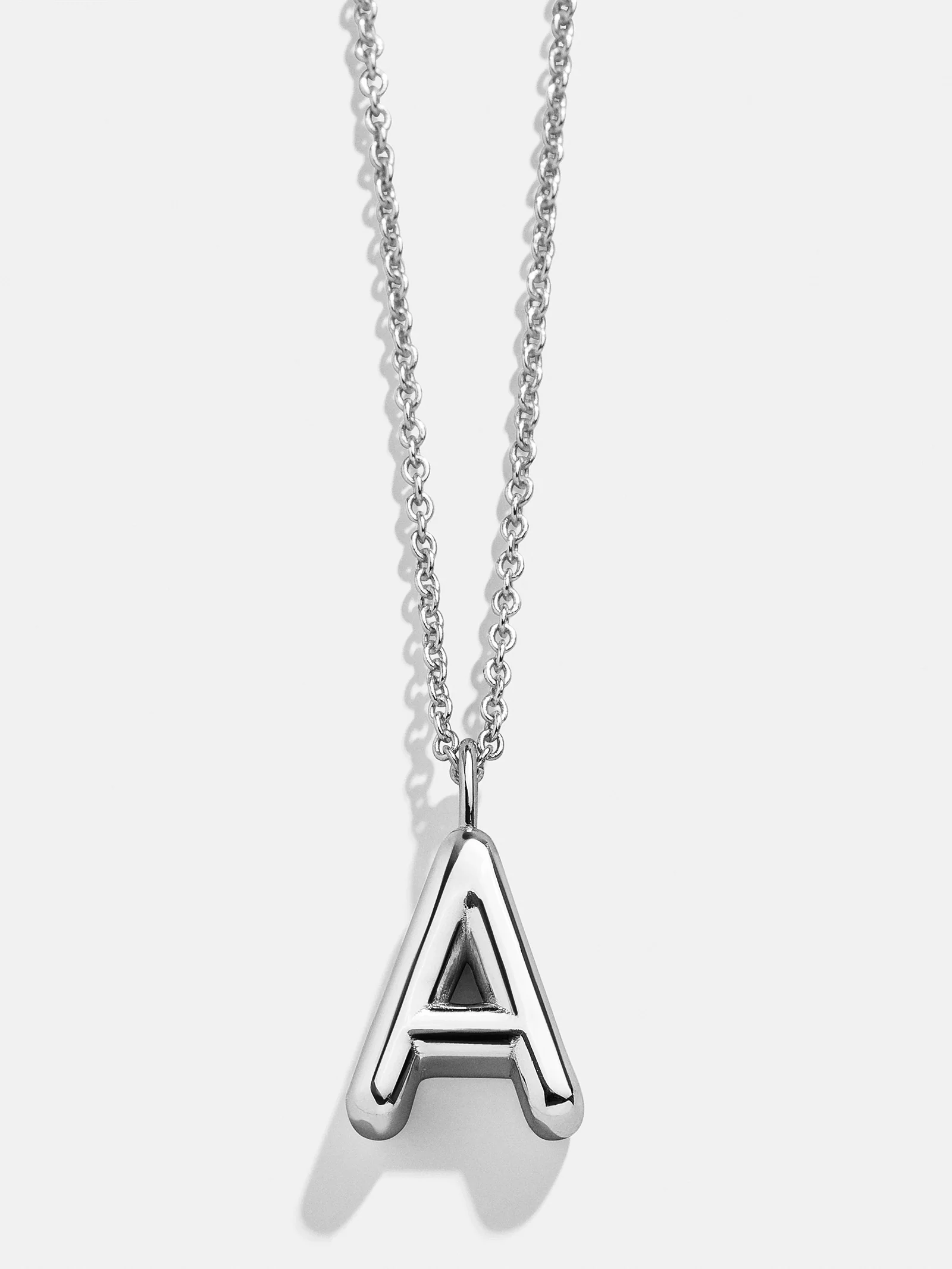 Classic Silver Initial Necklace - Silver - Image 3