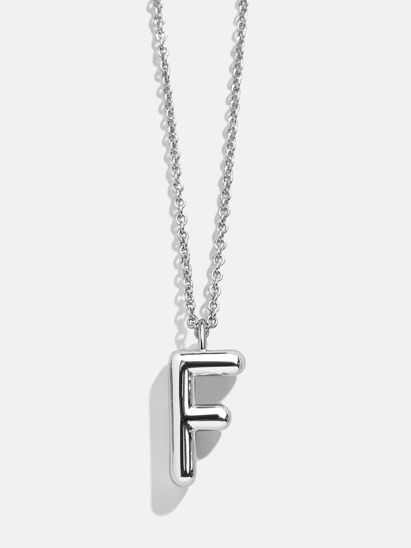 Classic Silver Initial Necklace - Silver - Image 8