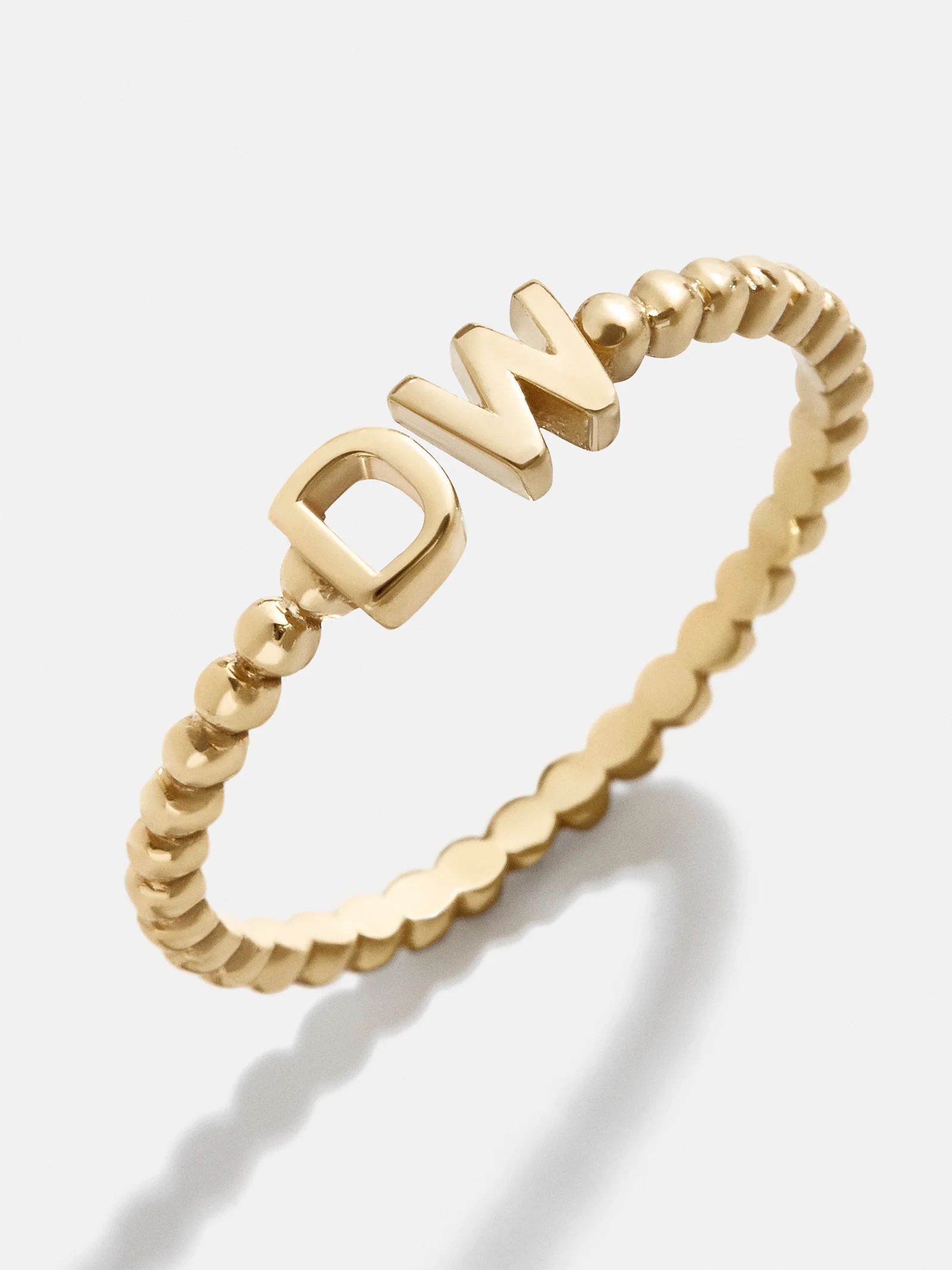 14K Gold Custom Initial Ring - Gold - Image 5