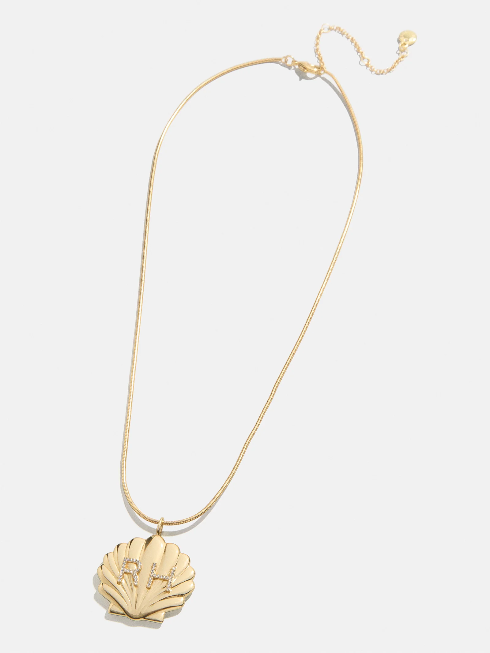 Seashell Custom Initial Necklace - Gold/Pavé - Image 3