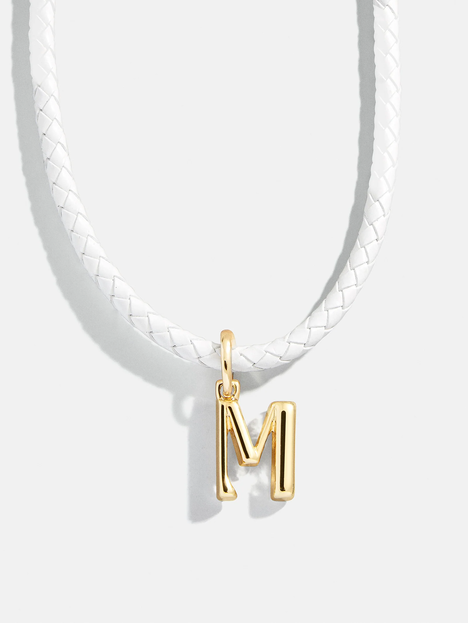 Leather Cord Initial Necklace - White - Image 15