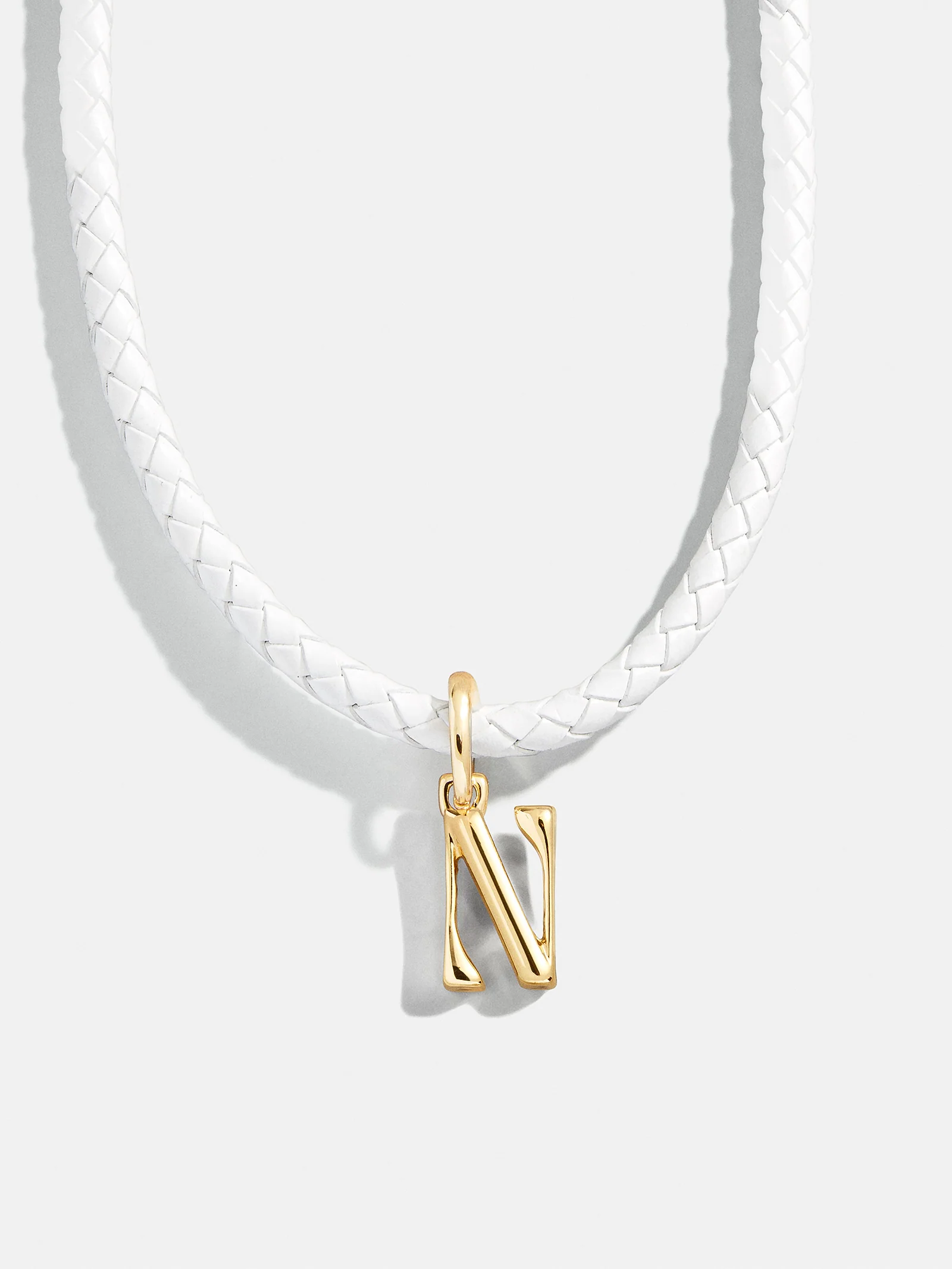 Leather Cord Initial Necklace - White - Image 16