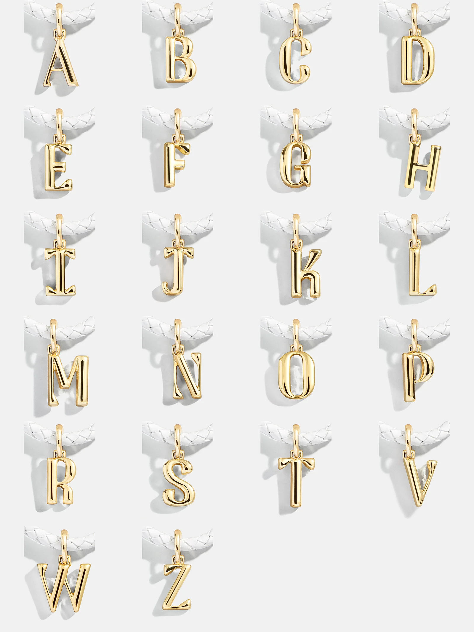 Leather Cord Initial Necklace - White - Image 27