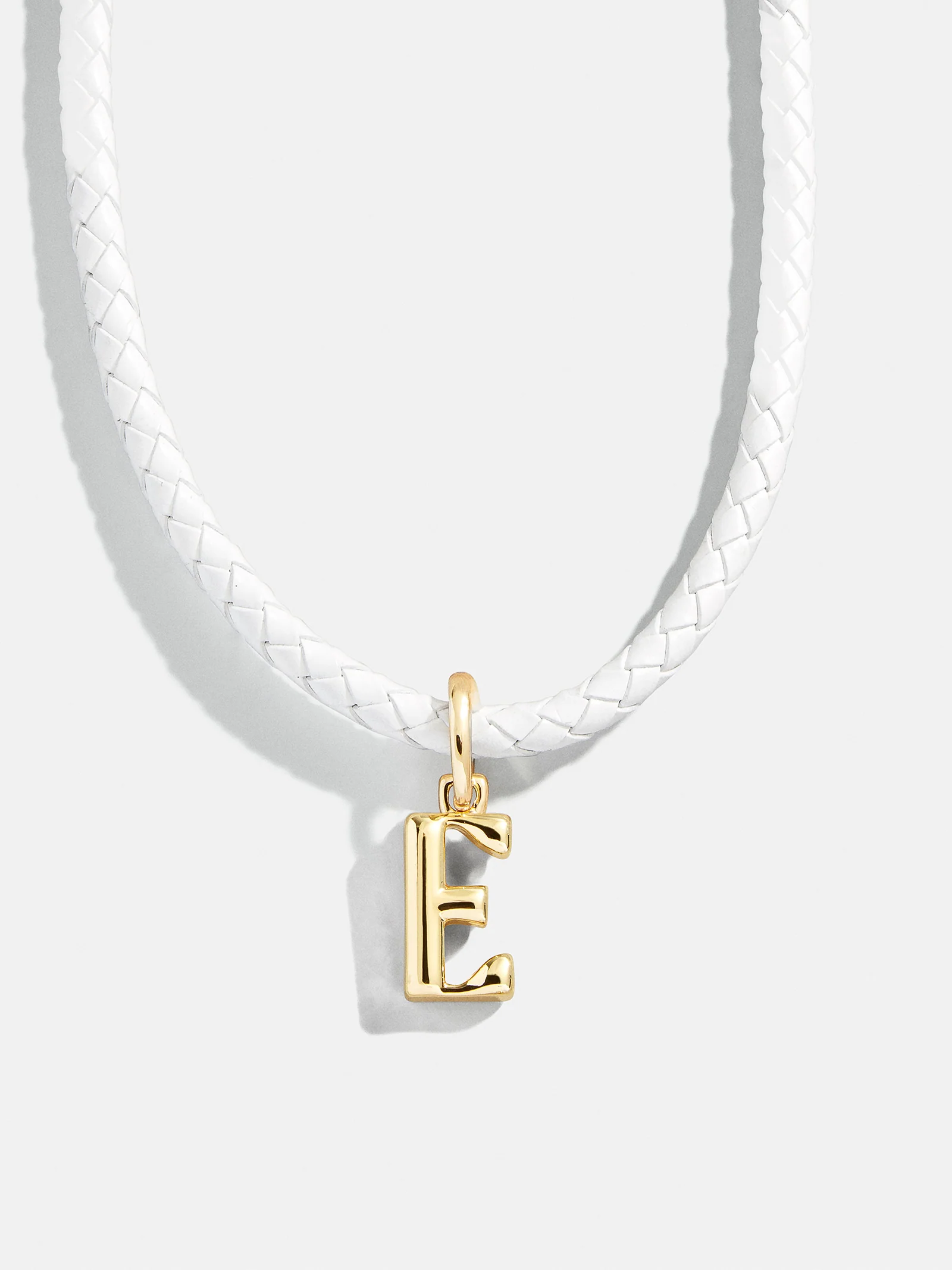 Leather Cord Initial Necklace - White - Image 7
