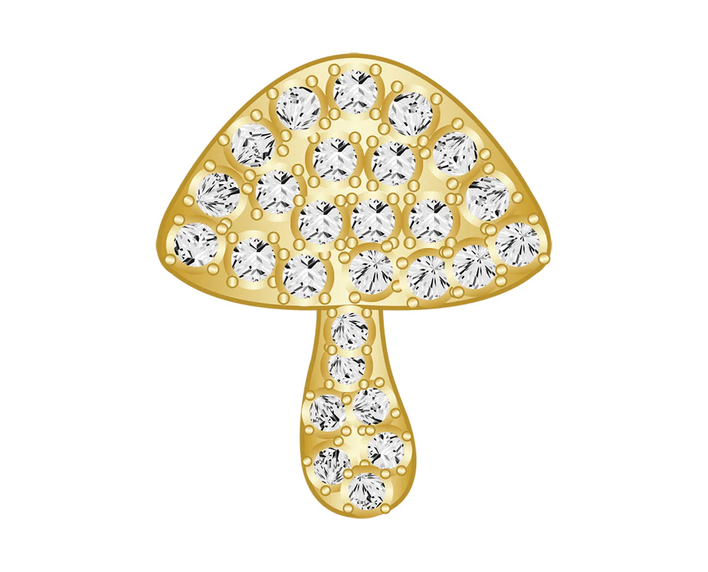 Mini Mushroom Icon - Clear/Gold