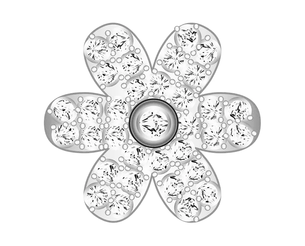 Mini Daisy Icon - Clear/Silver