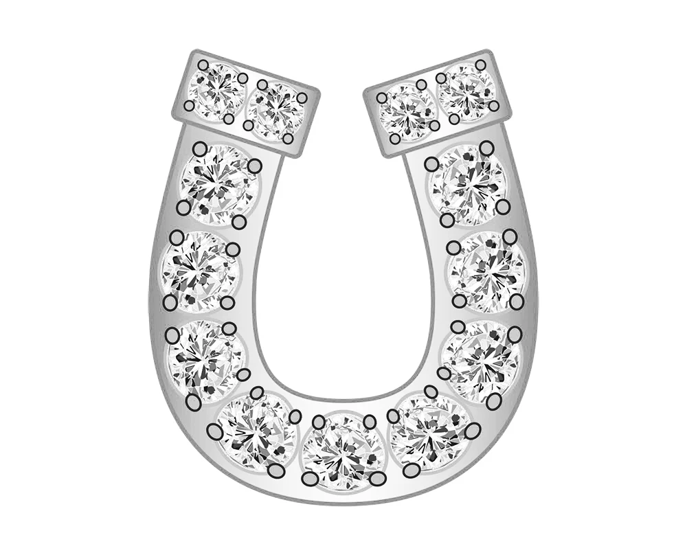 Mini Horseshoe Icon - Clear/Silver