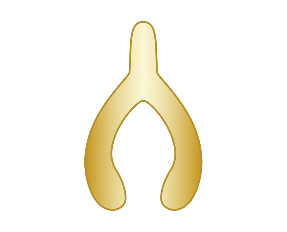 Mini Wishbone Icon - Gold
