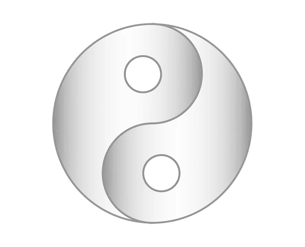 Mini Yin Yang Icon - Silver