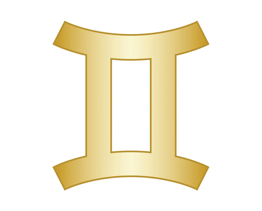 Gemini Zodiac Icon - Gold