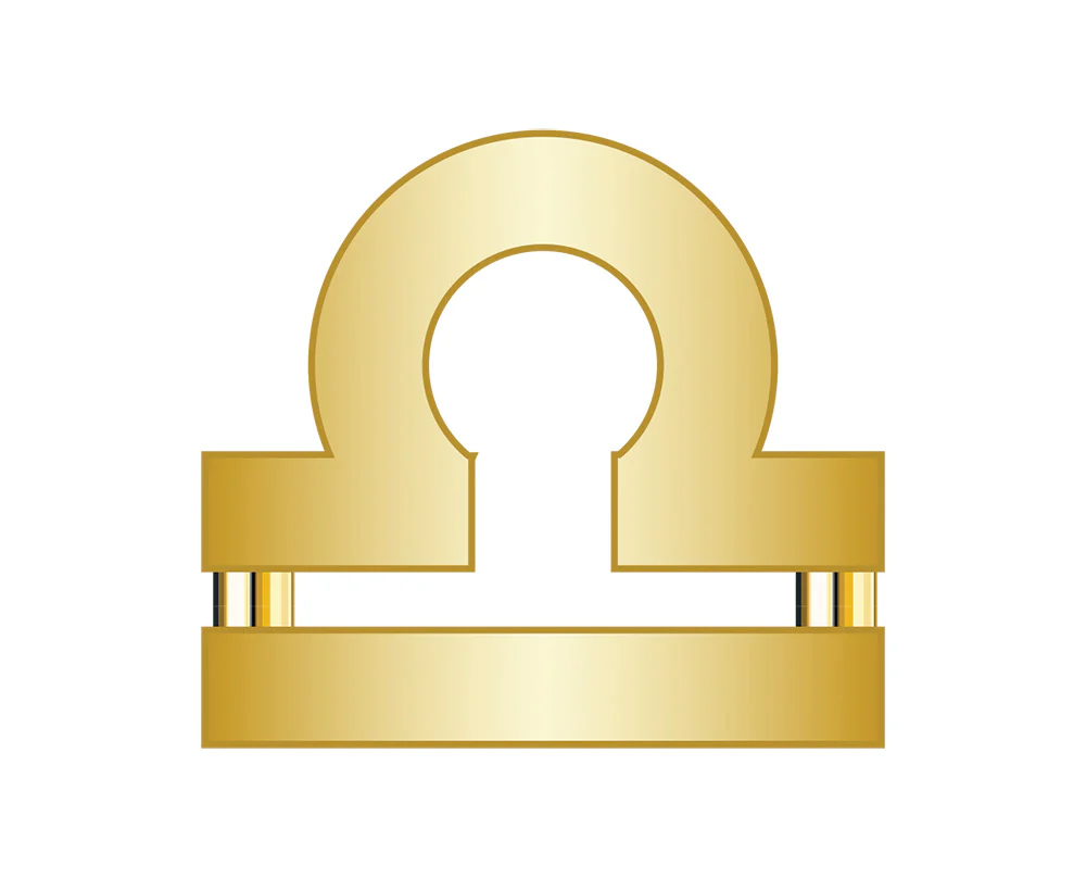 Libra Zodiac Icon - Gold