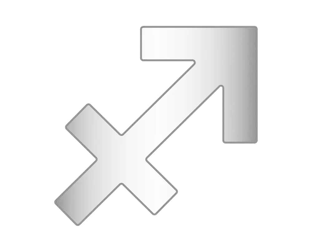 Sagittarius Zodiac Icon - Silver