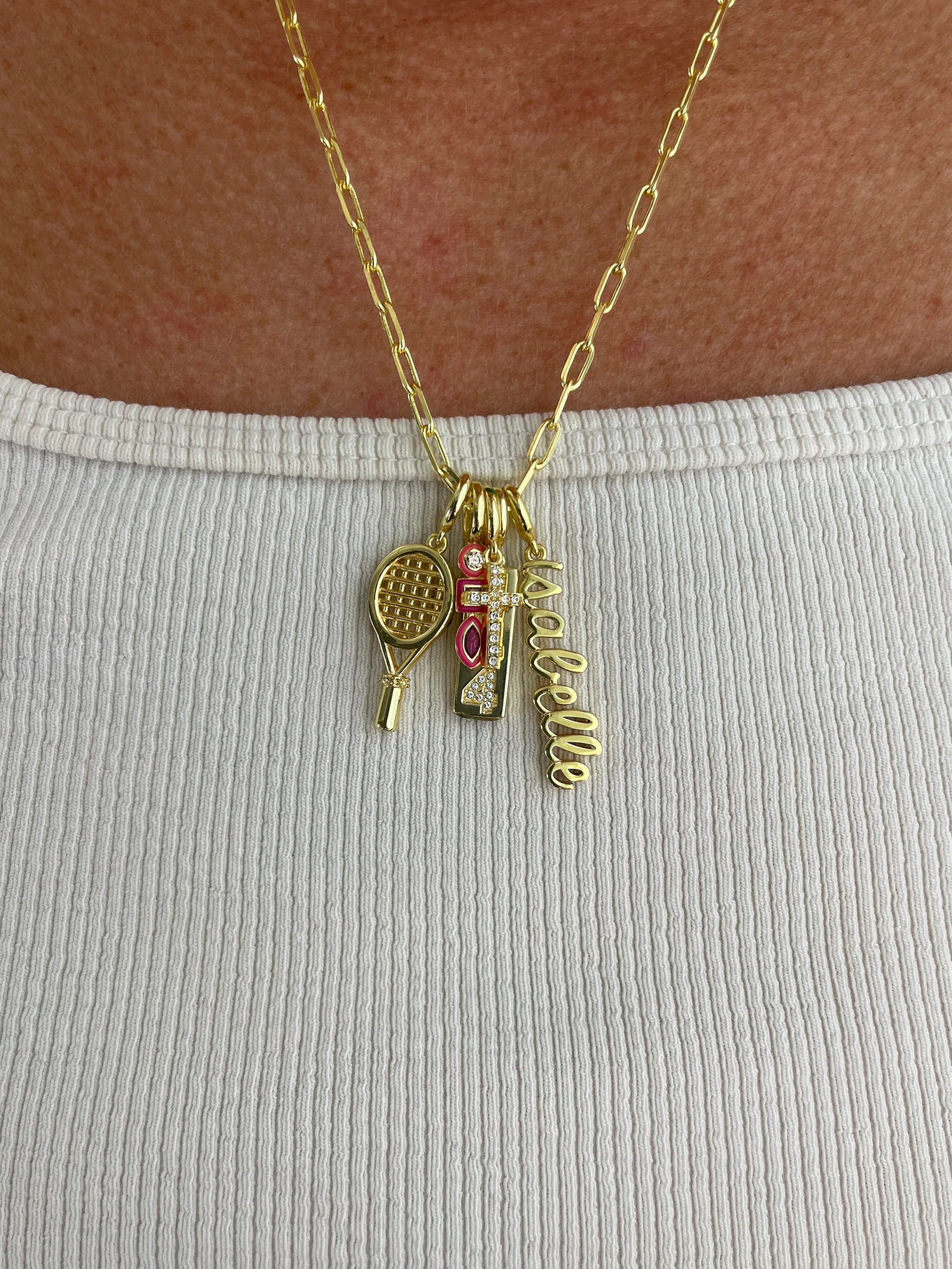 Script Custom Nameplate Charm - Gold - Image 2