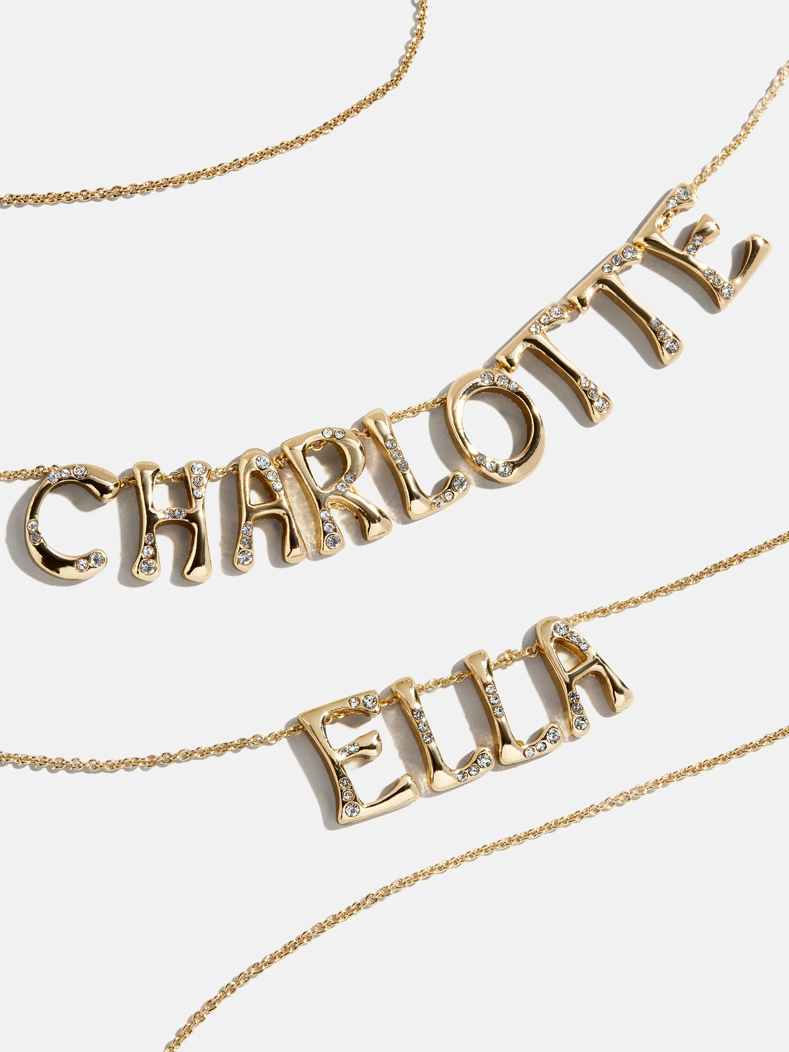 Organic Letter Custom Necklace - Gold/Pavé - Image 4