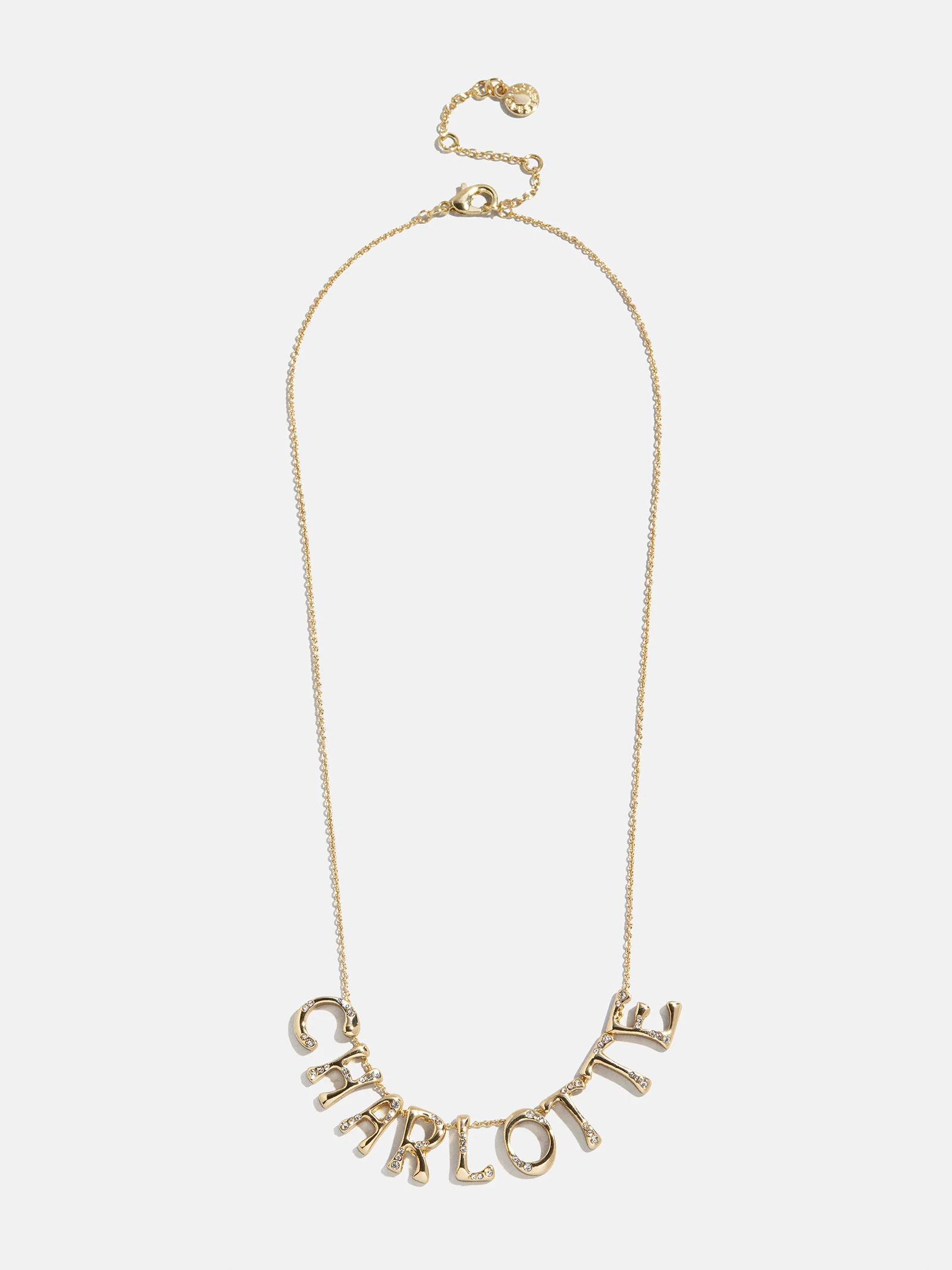 Organic Letter Custom Necklace - Gold/Pavé - Image 5